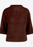 Damen Sweatshirt  3/4 Arm mit Fischgrätmuster