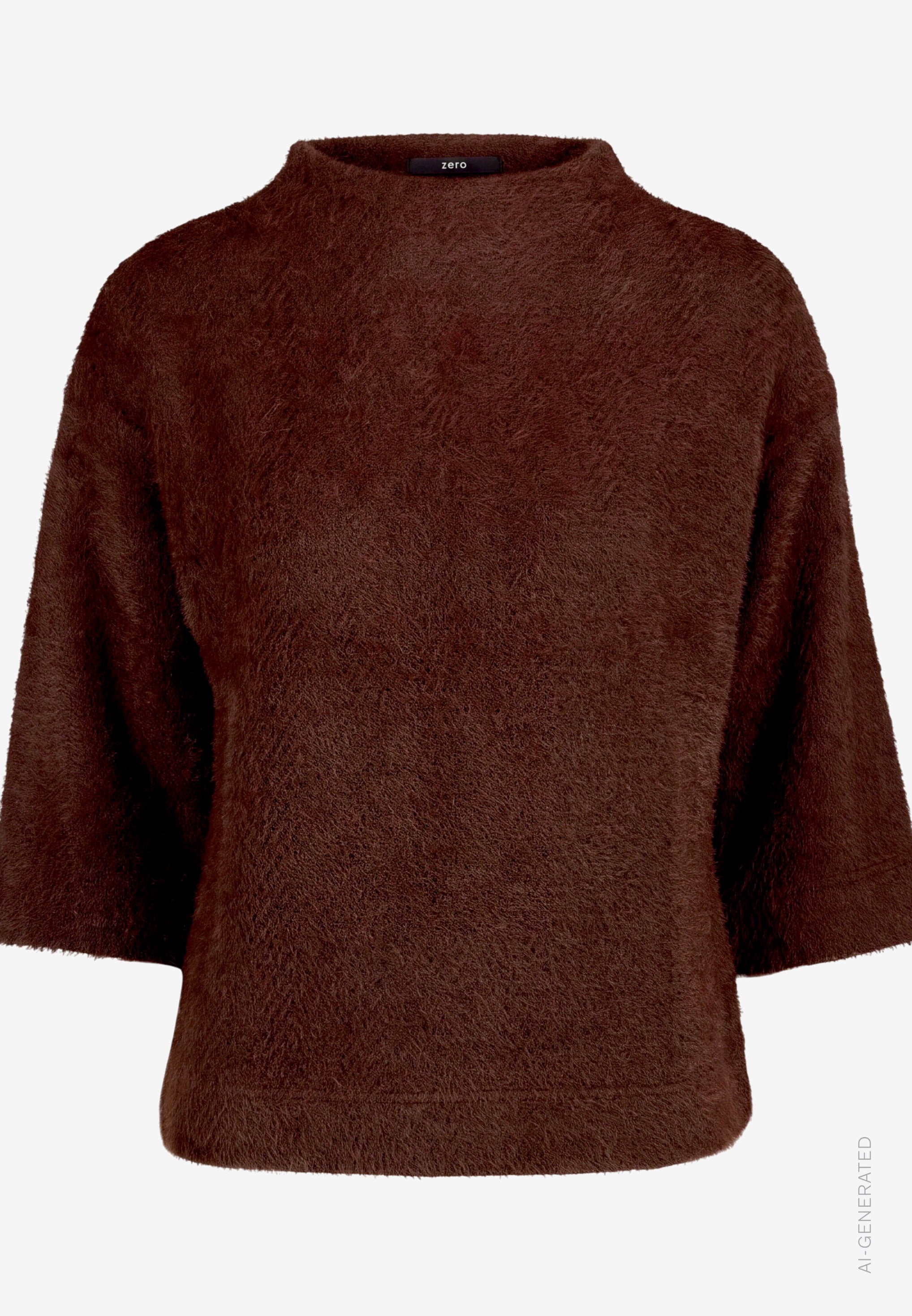 Damen Sweatshirt  3/4 Arm mit Fischgrätmuster