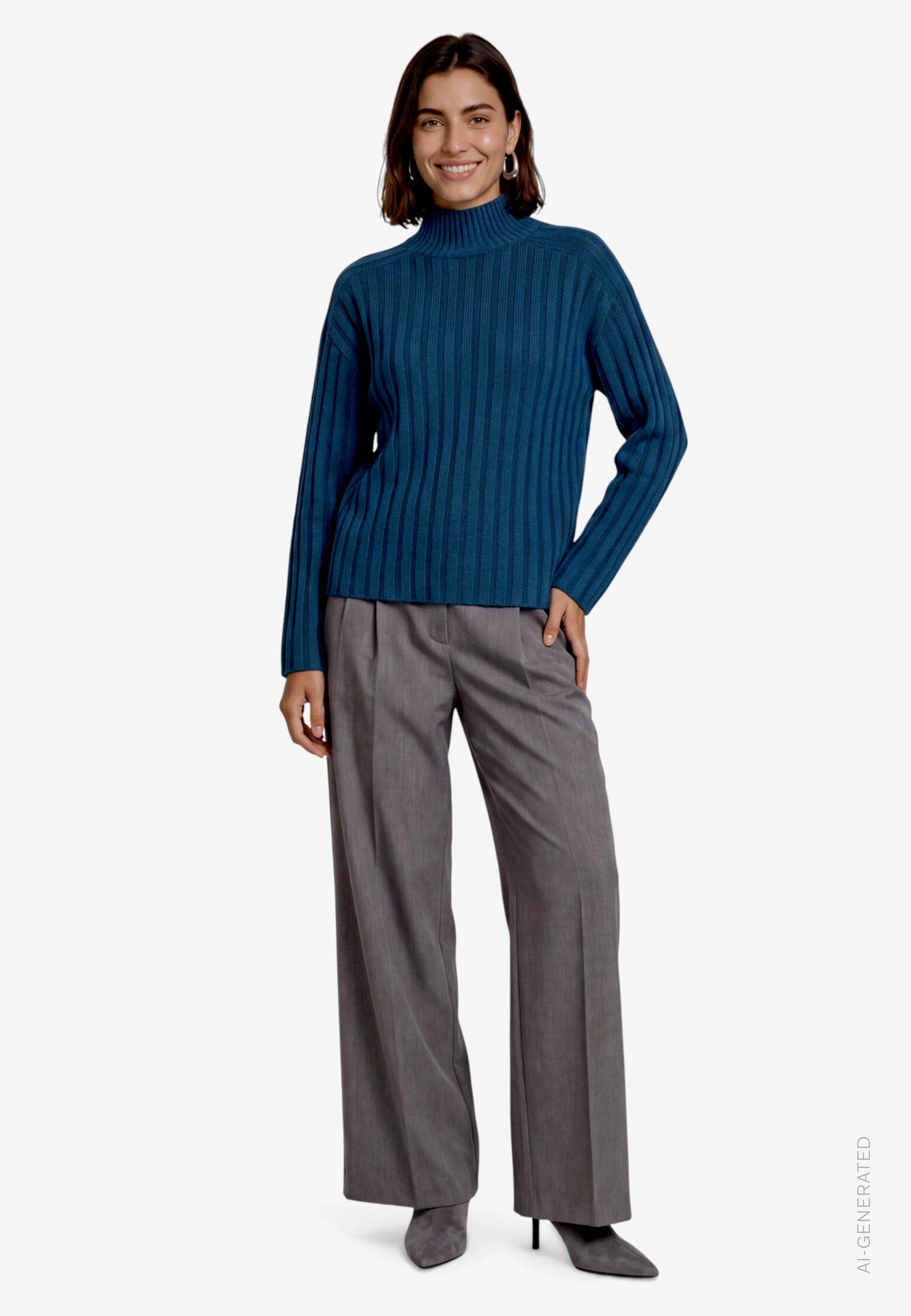 Strickpullover  - Stehkragen