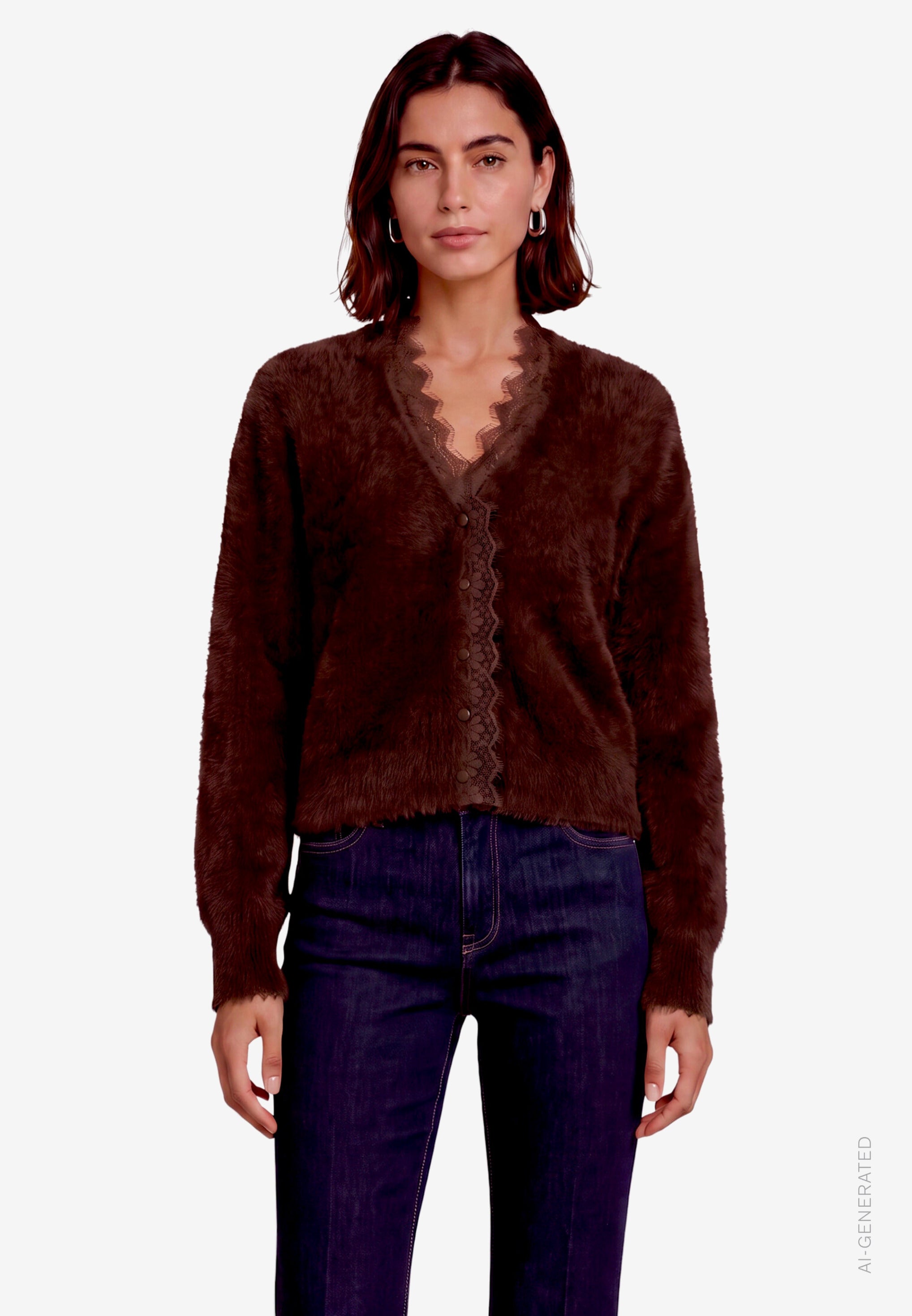Strickjacke - Spitze