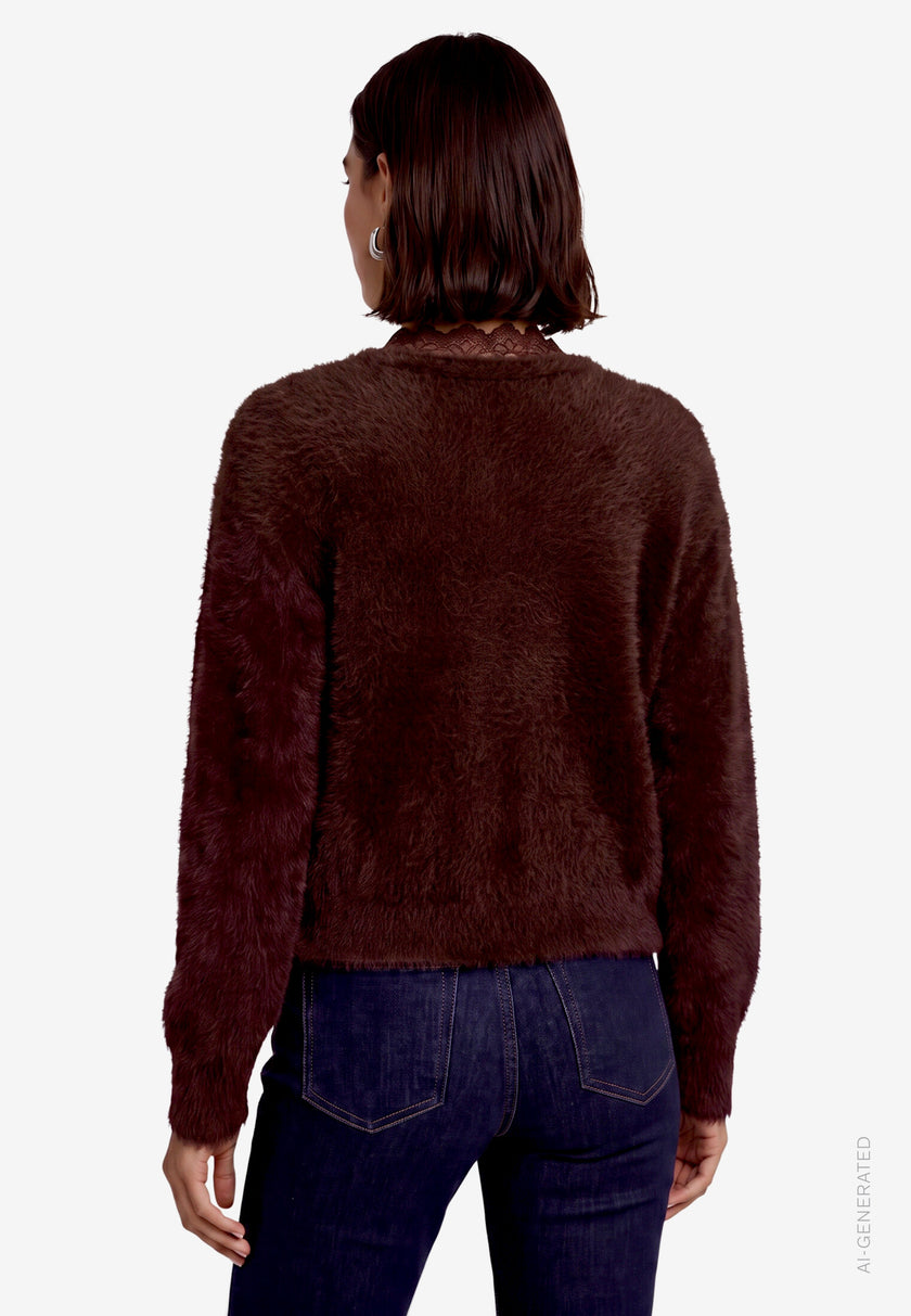 Strickjacke - Spitze