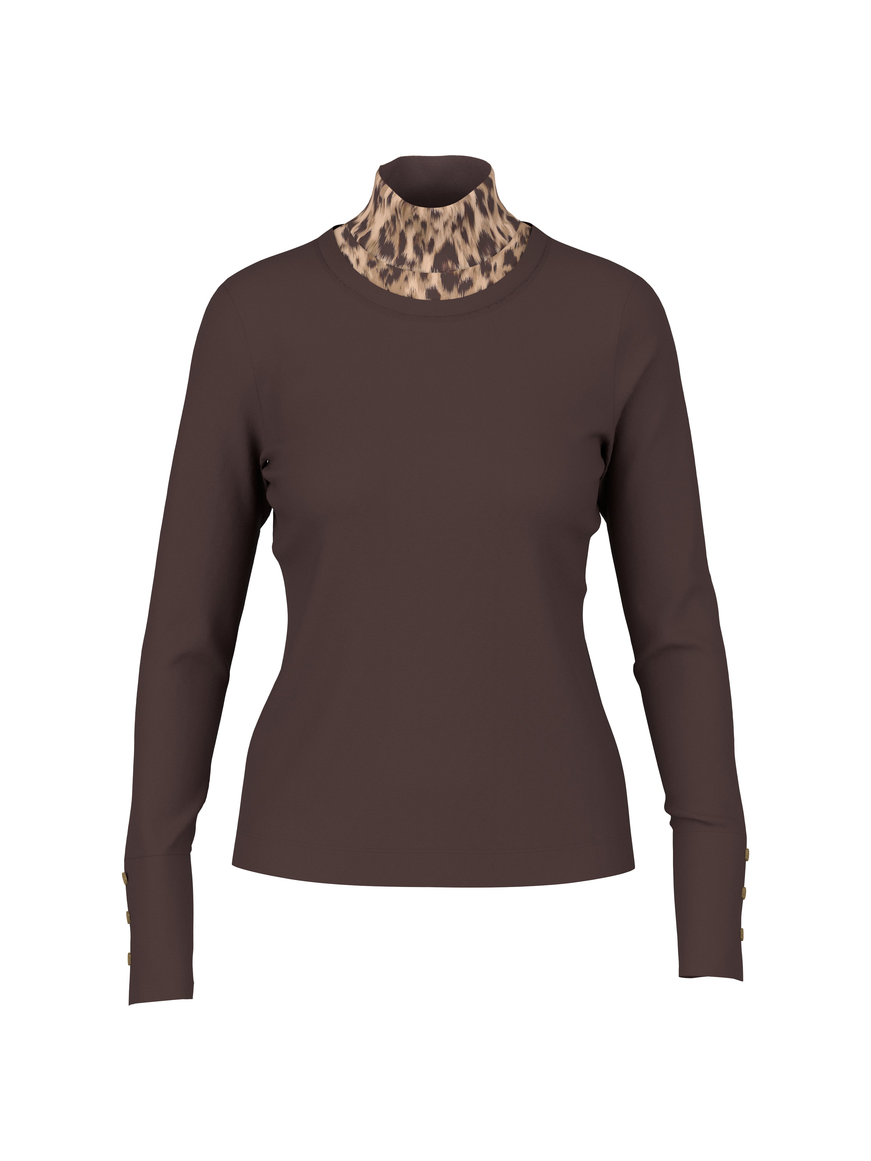 Rippshirt - Leo-Rollkragen