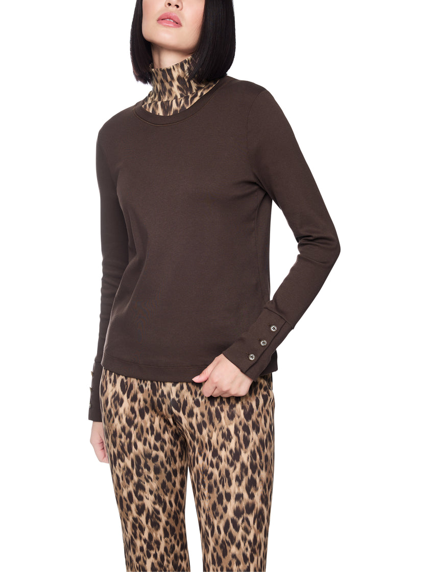 Rippshirt - Leo-Rollkragen