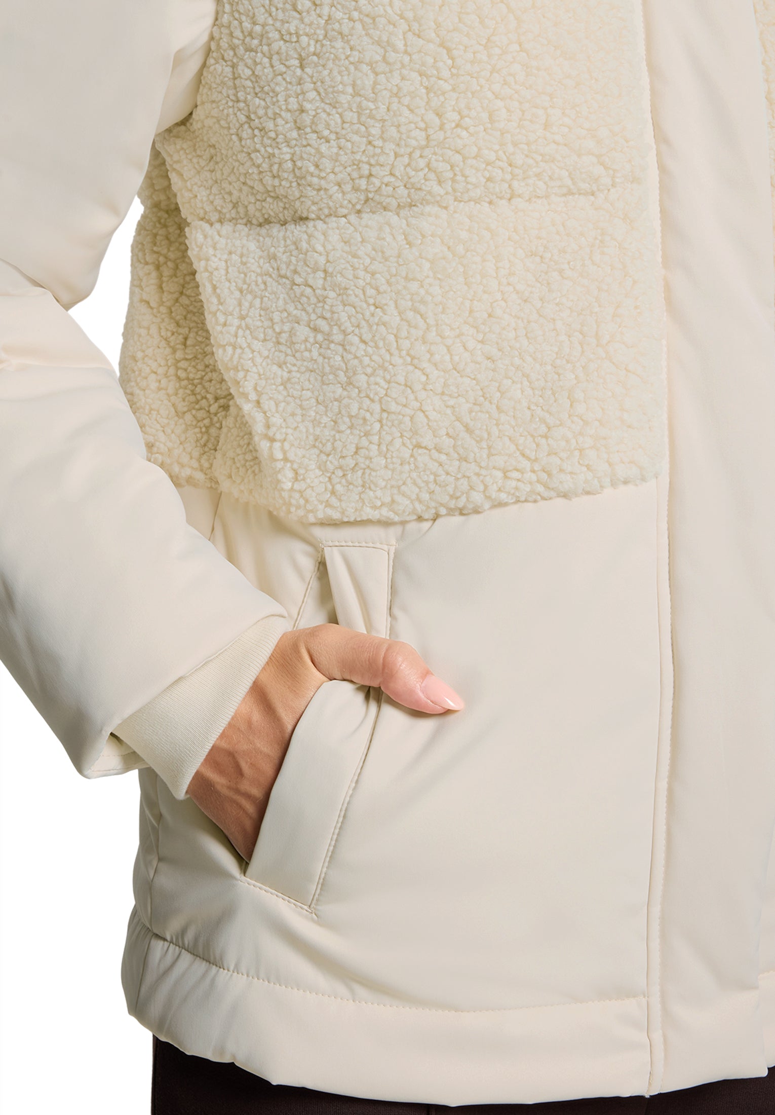 Steppjacke - Fake Fur Besatz