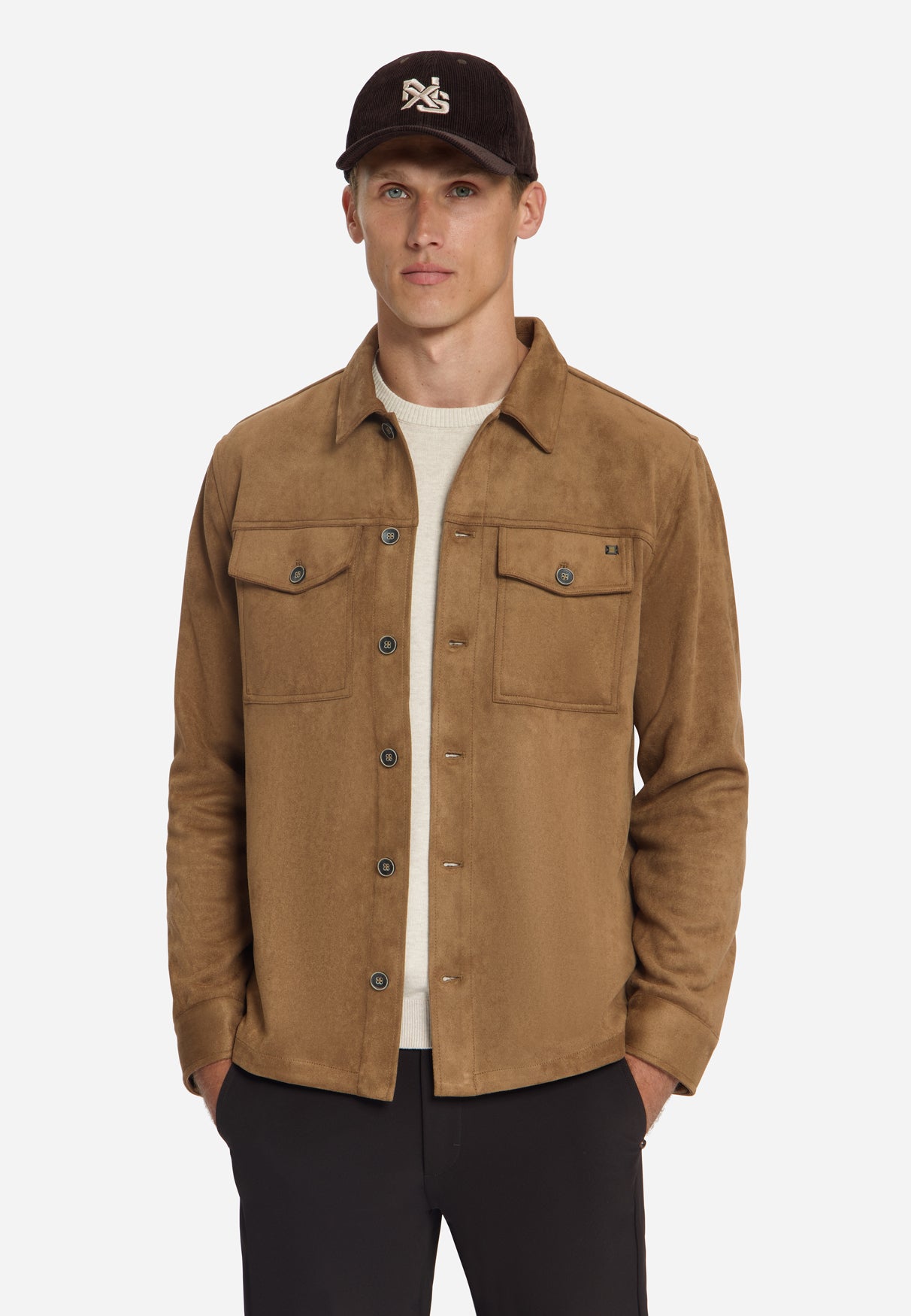 Overshirt - Veloursleder Optik