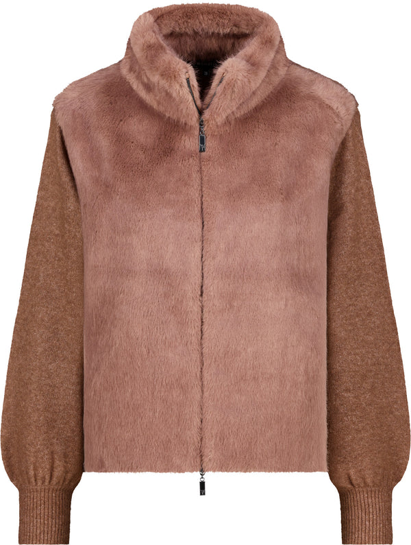 Strickjacke - Kunstfell