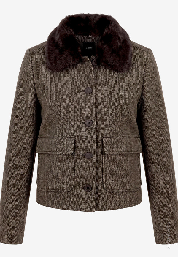 Übergangsjacke - Kunstfellkragen