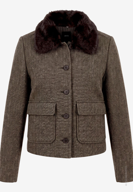 Übergangsjacke - Kunstfellkragen