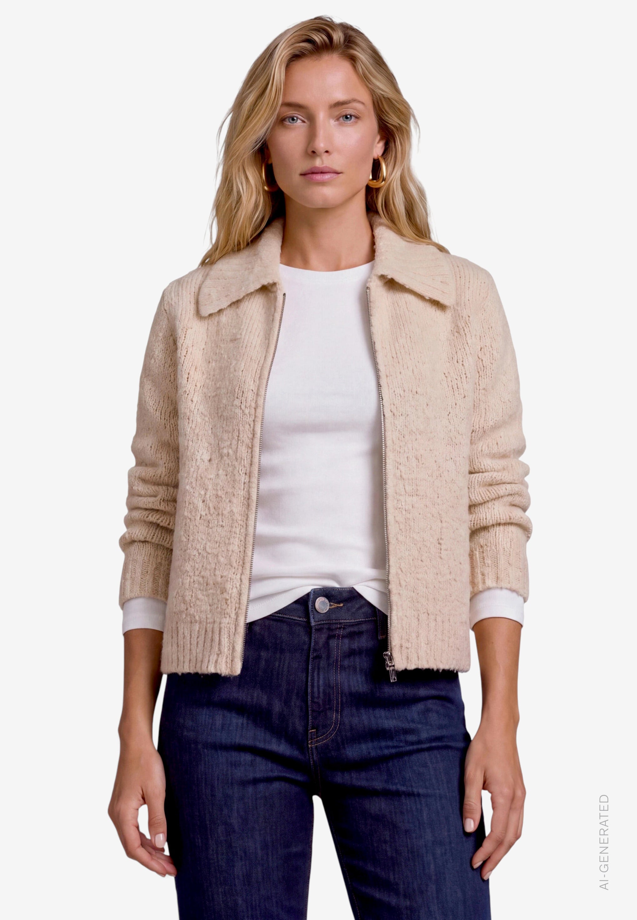 Strickjacke -Reißverschluss