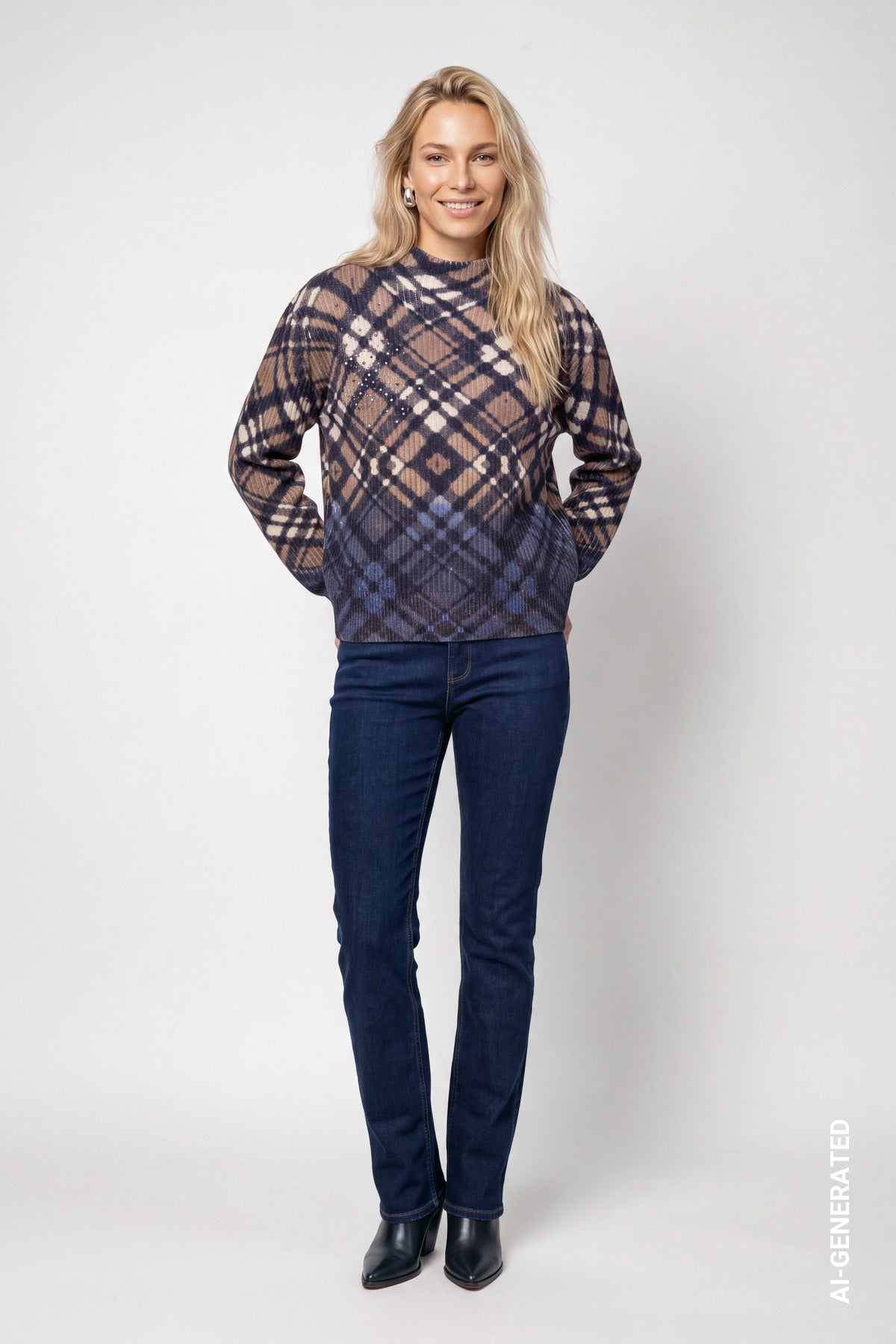 ONLINE EXKLUSIV - Strickpullover - Karo-Muster