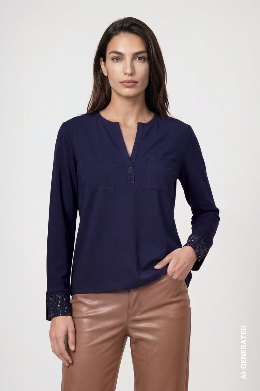 ONLINE EXKLUSIV - Shirtbluse - Strasssteinen