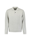 Pullover Polo Buttons Jacquard Knit