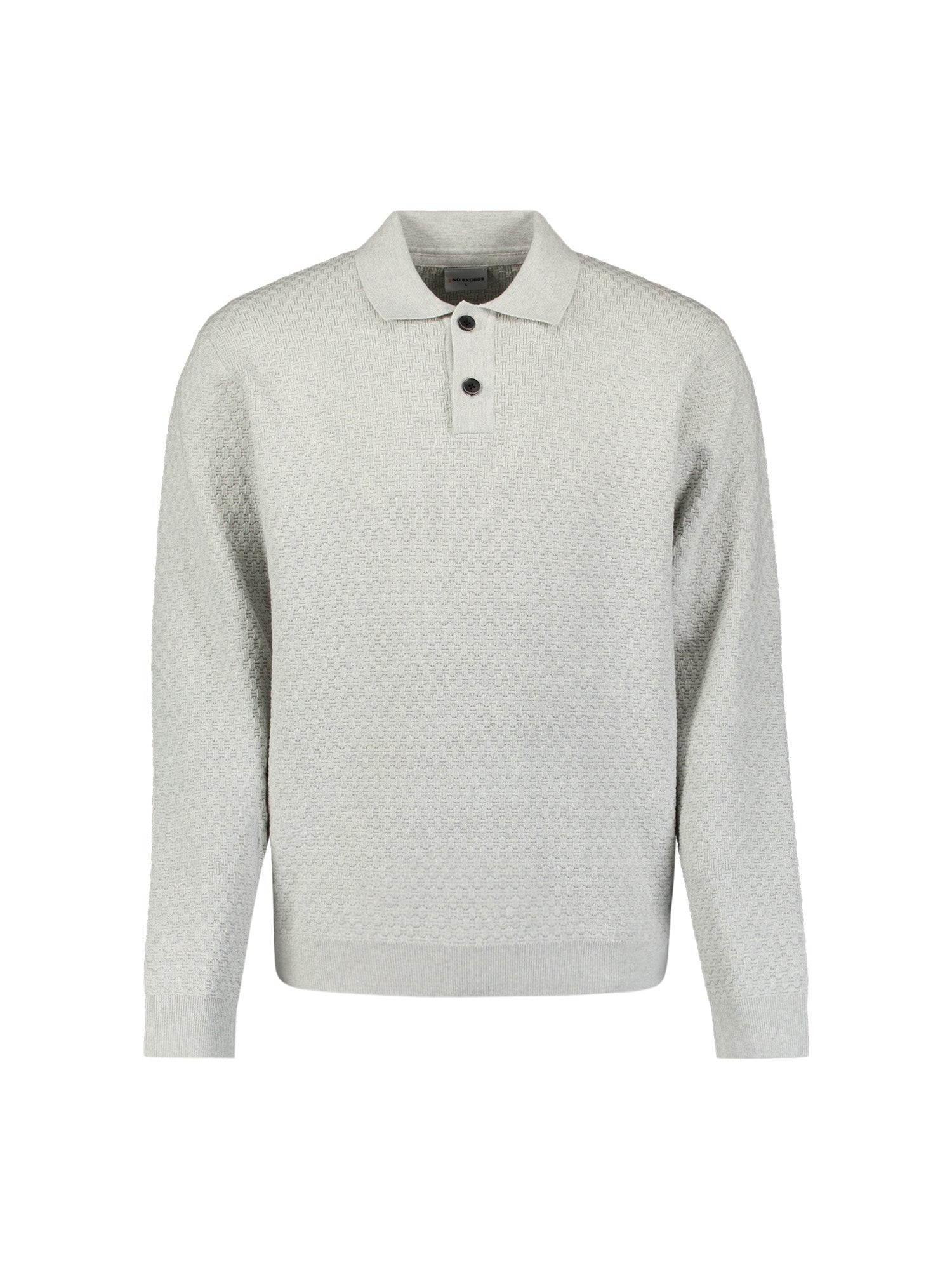 Pullover Polo Buttons Jacquard Knit
