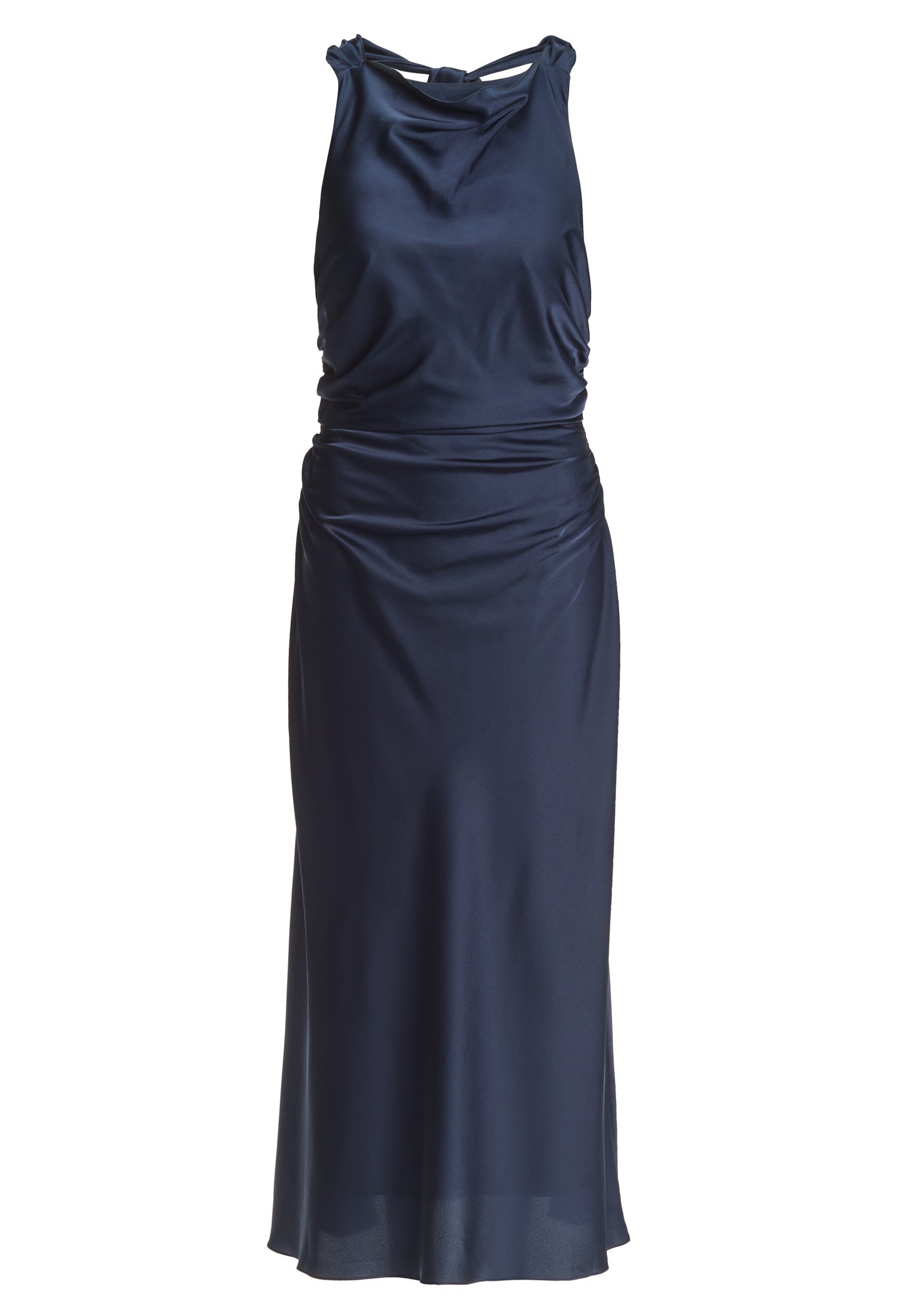 Midikleid aus Satin mit Rückenausschnitt