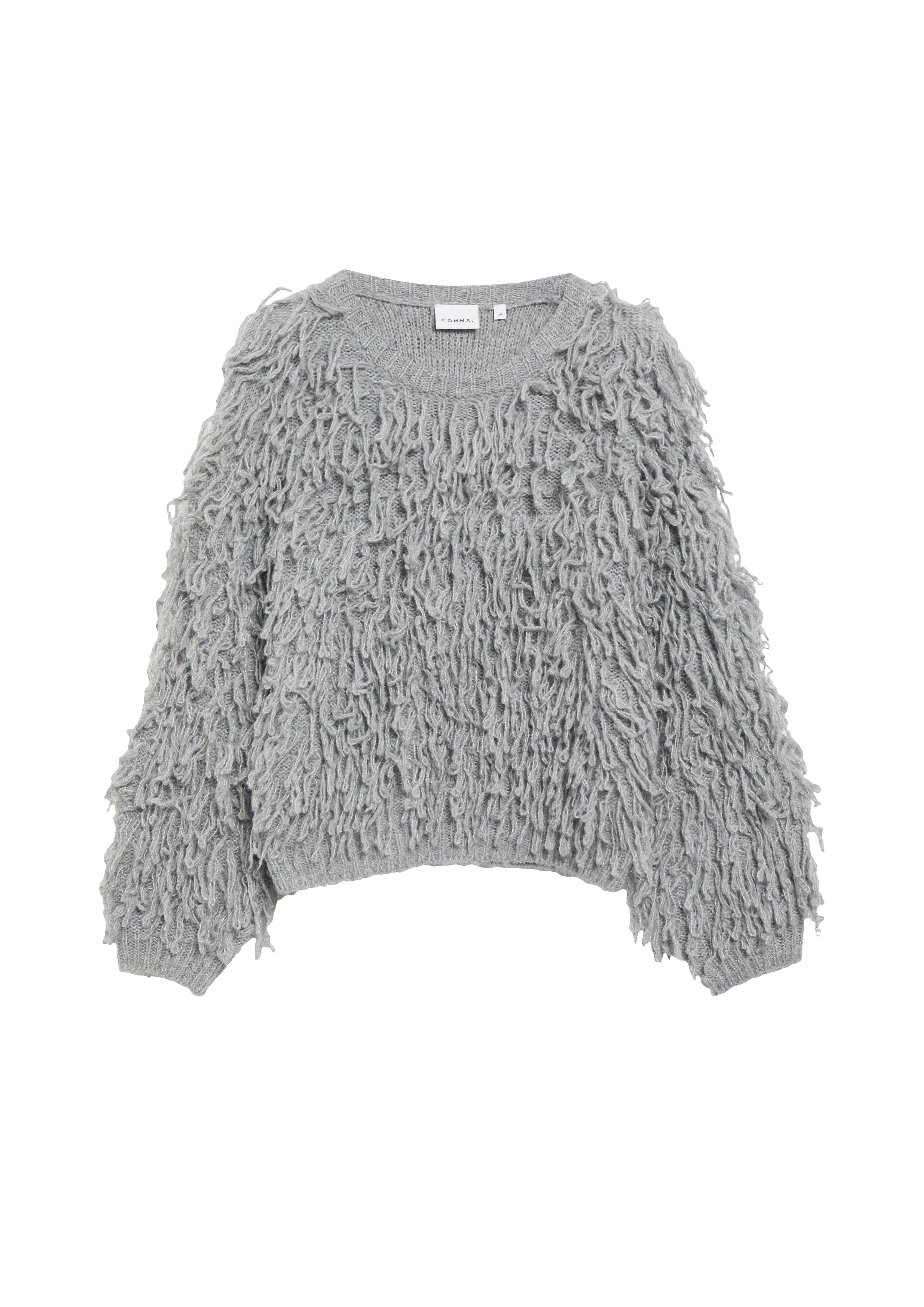 Strickpullover - Fransengarn