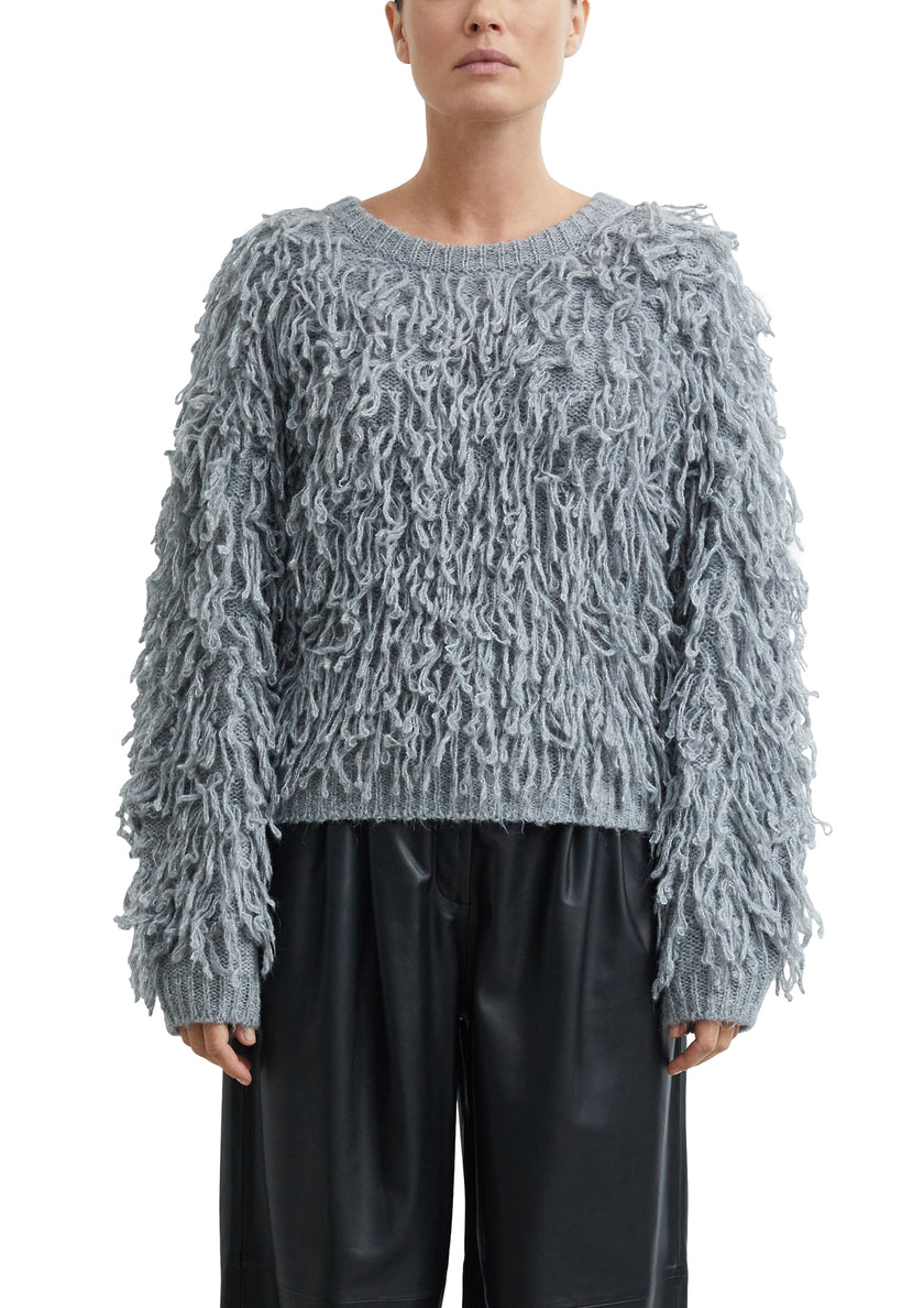 Strickpullover - Fransengarn