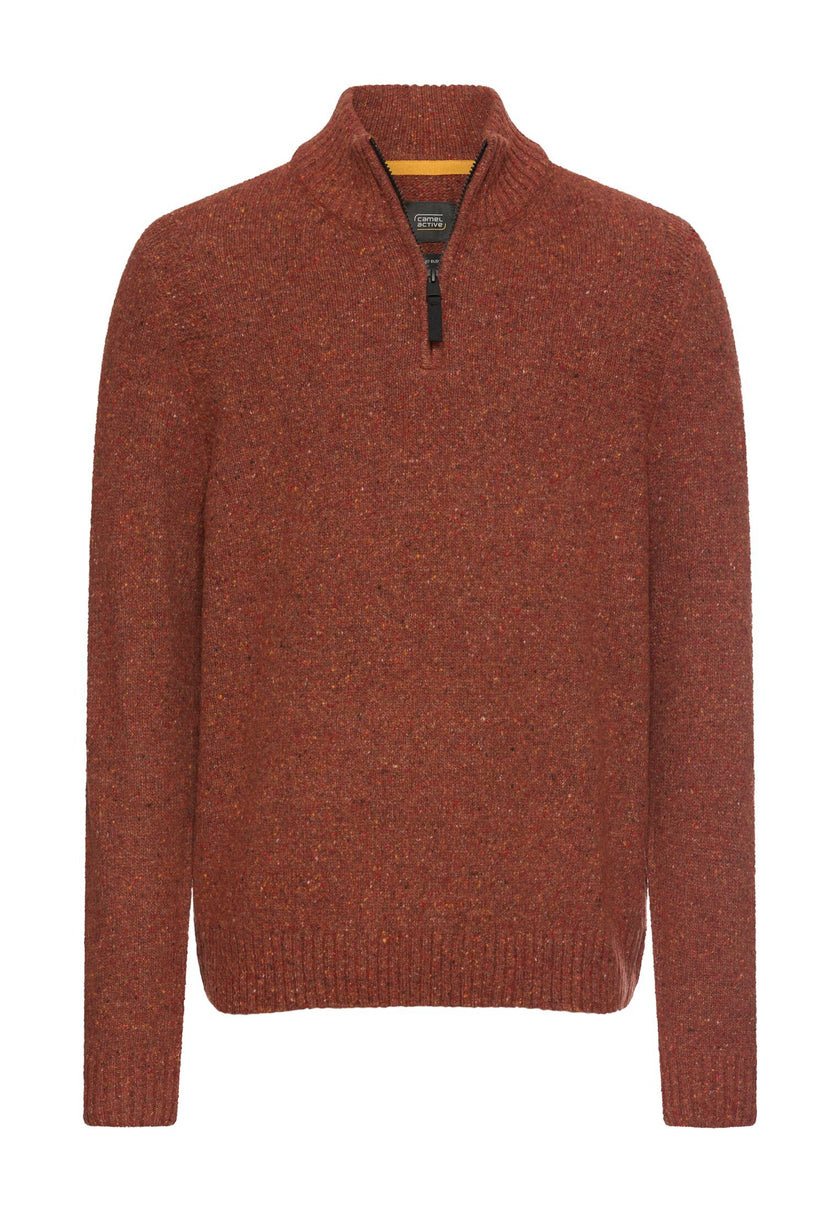 Strickpullover mit Stehkragen