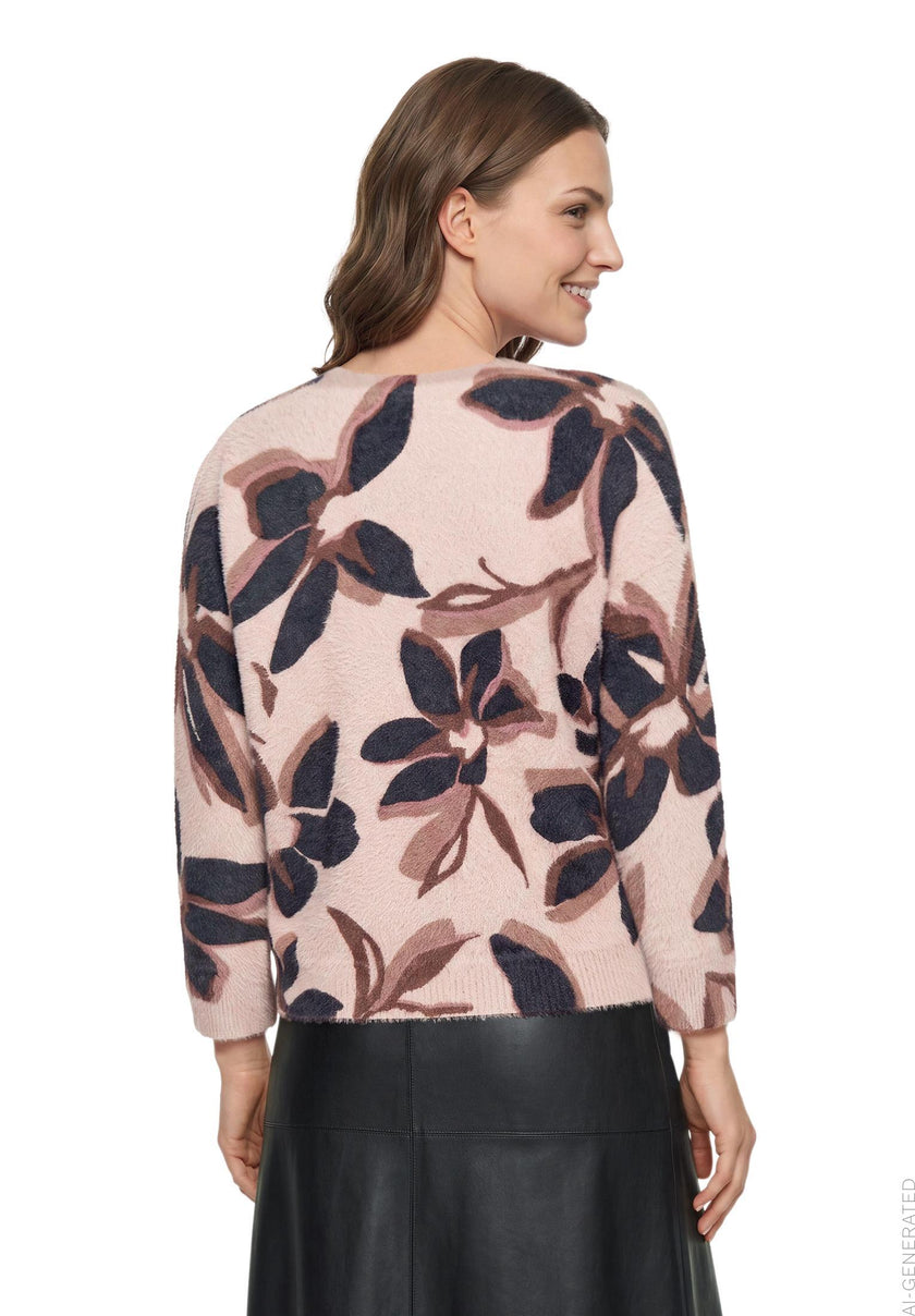 Strickpullover - Blüten