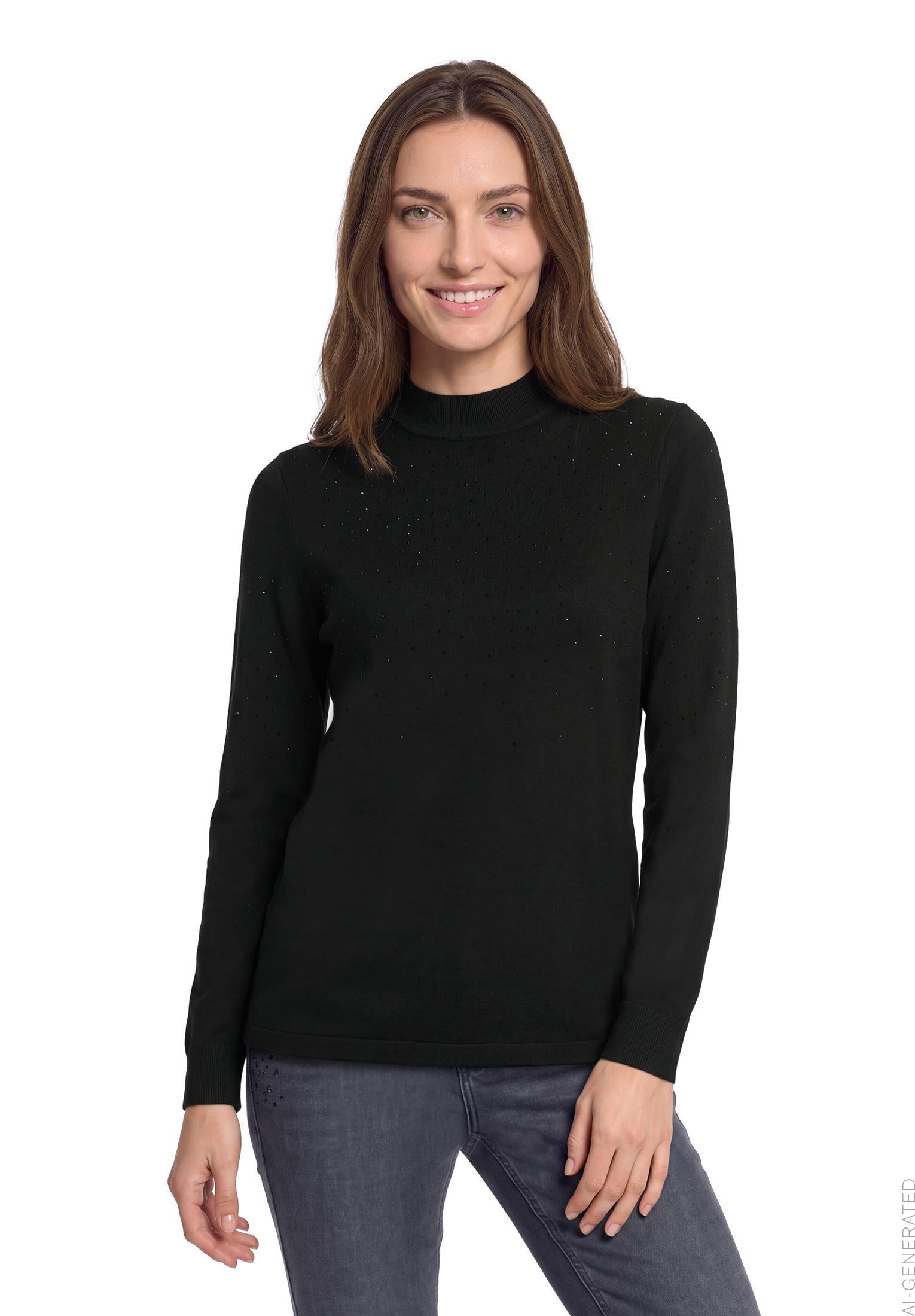 Strickpullover - Stehkragen