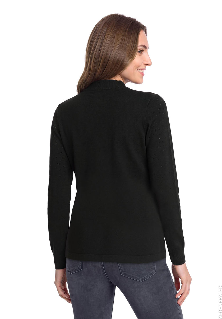 Strickpullover - Stehkragen