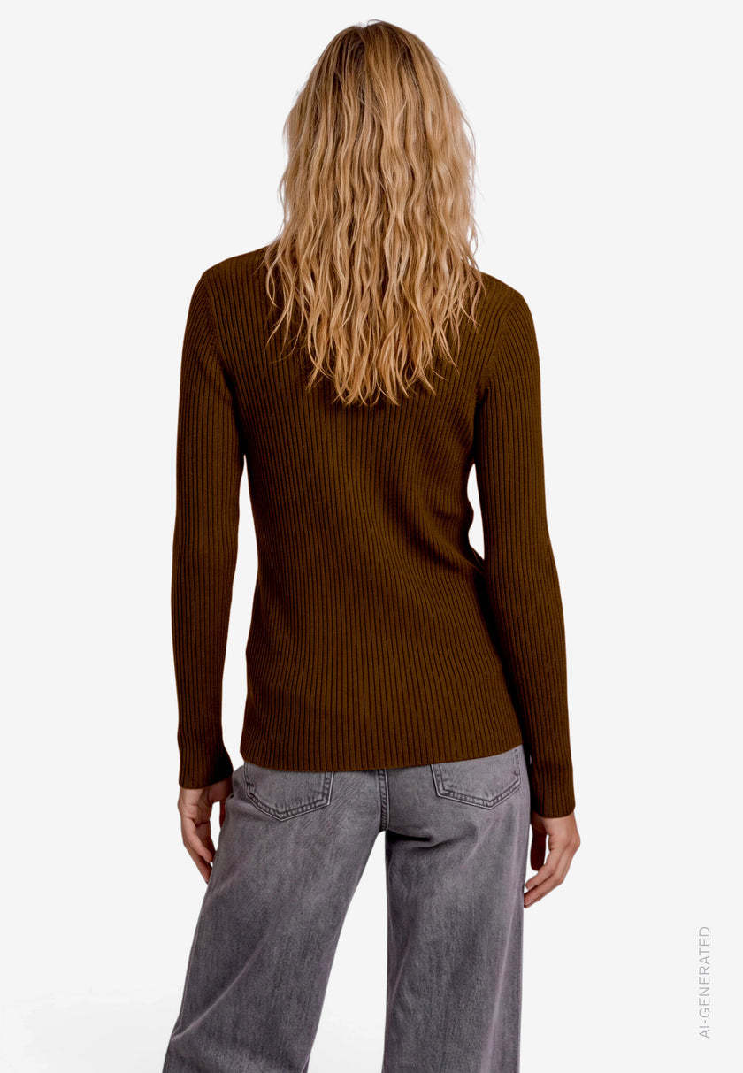 Feinstrickpullover -Stehkragen
