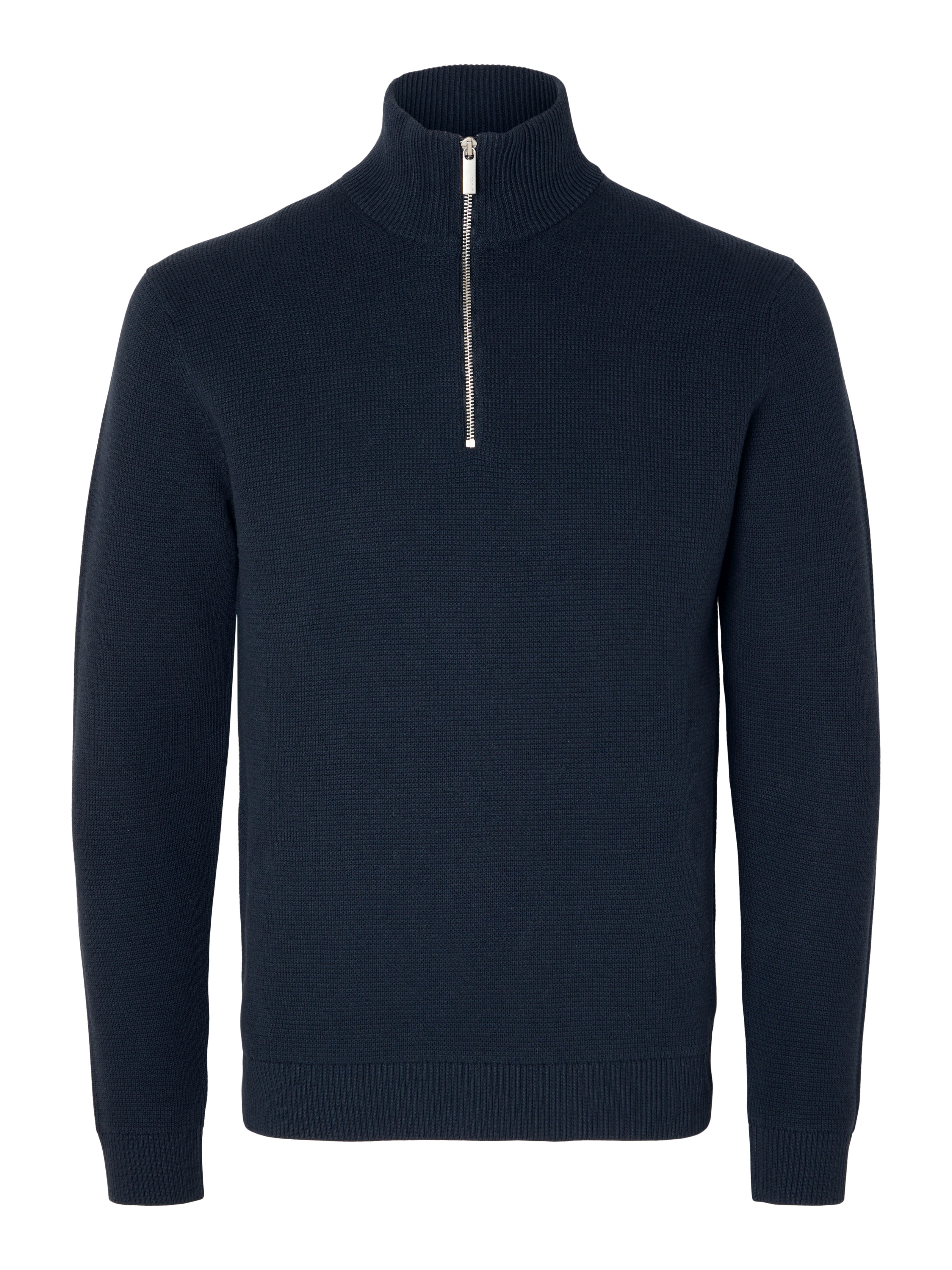 SLMDANE LS KNIT REG STRUC HALF ZIP NOOS