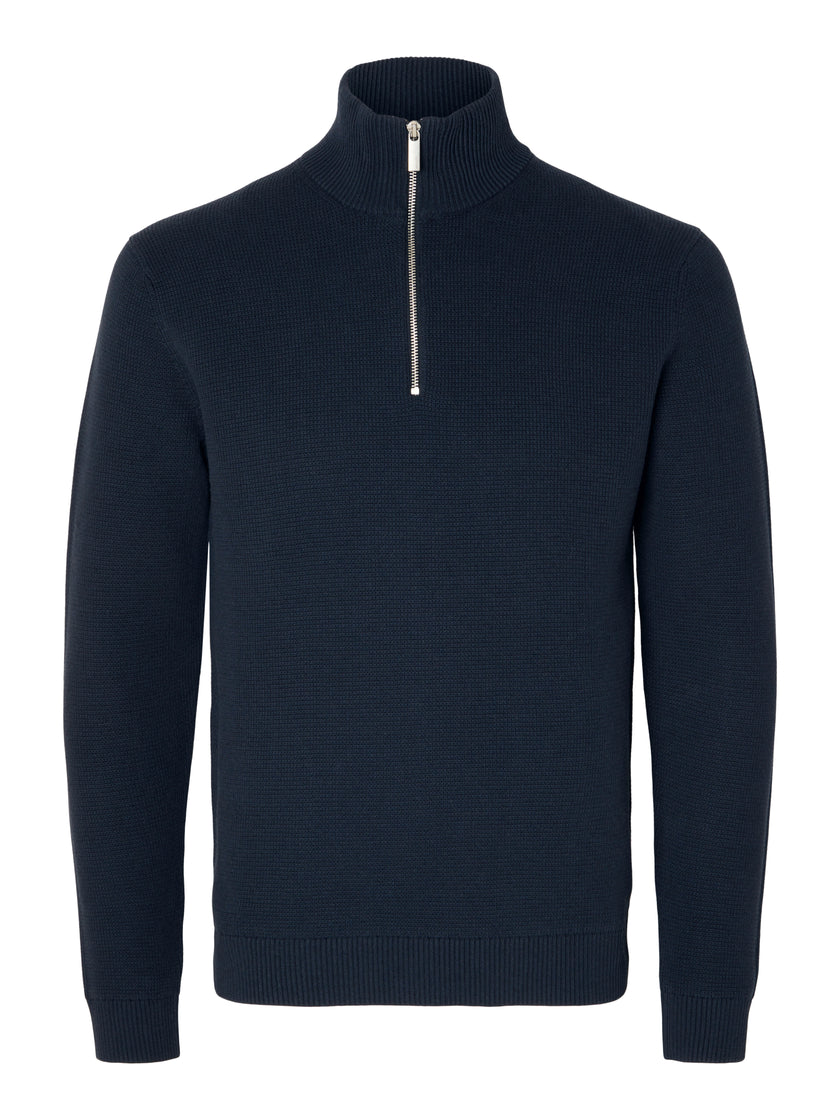 SLMDANE LS KNIT REG STRUC HALF ZIP NOOS