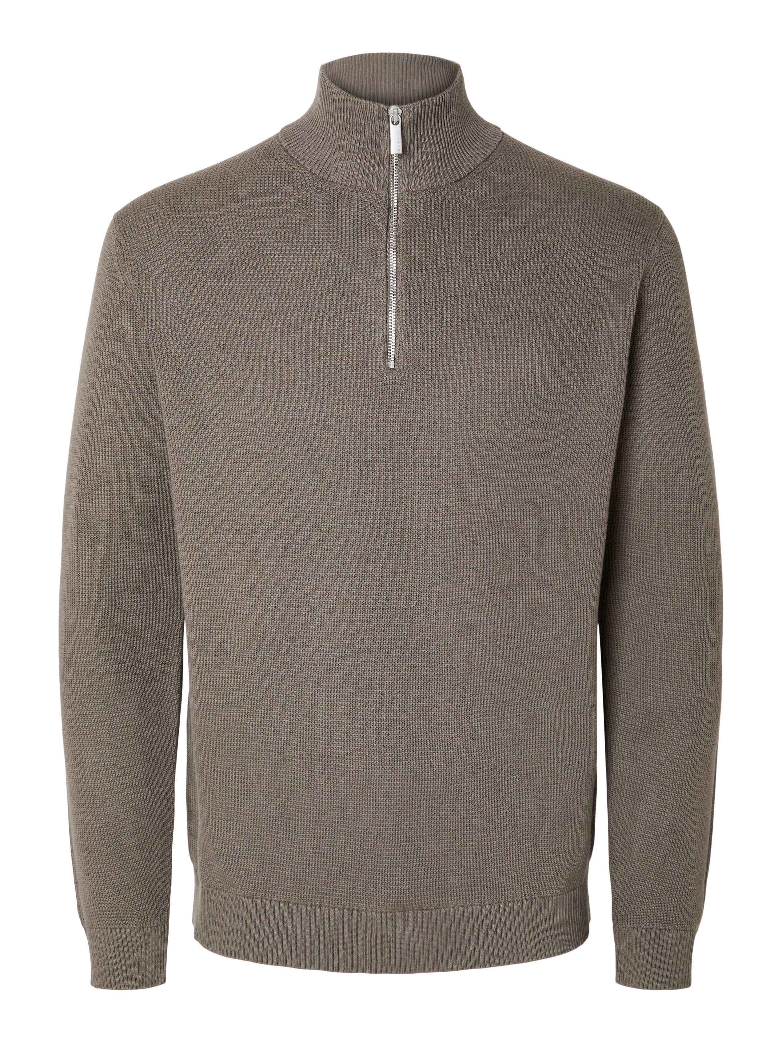 SLMDANE LS KNIT REG STRUC HALF ZIP NOOS