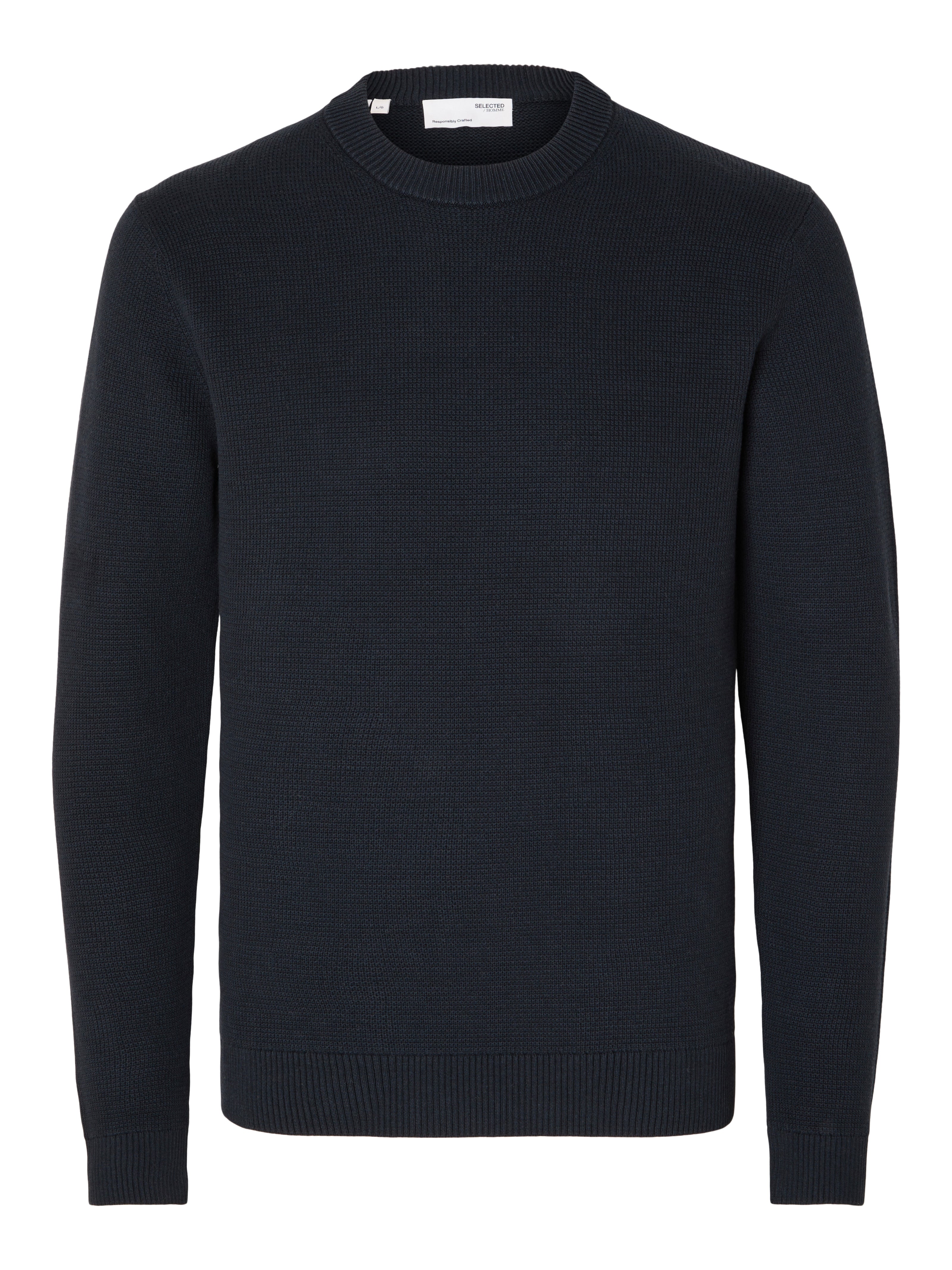 SLMDANE LS KNIT REG STRUC CREW NECK NOOS