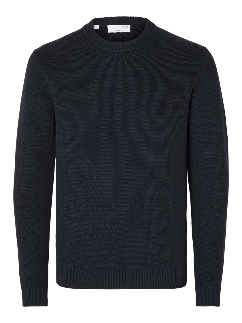 SLMDANE LS KNIT REG STRUC CREW NECK NOOS