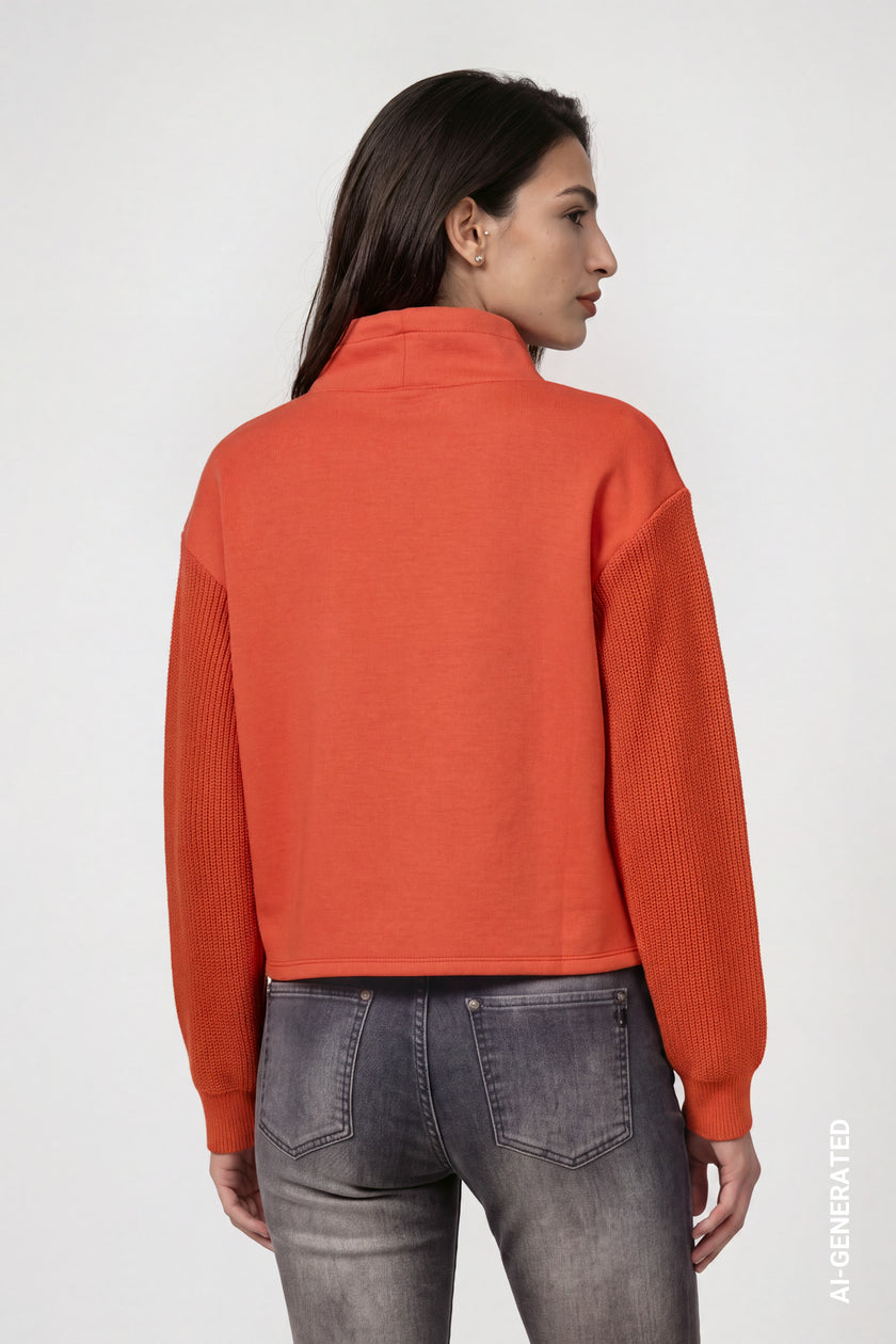 Sweatshirt -Strickärmel - Casual