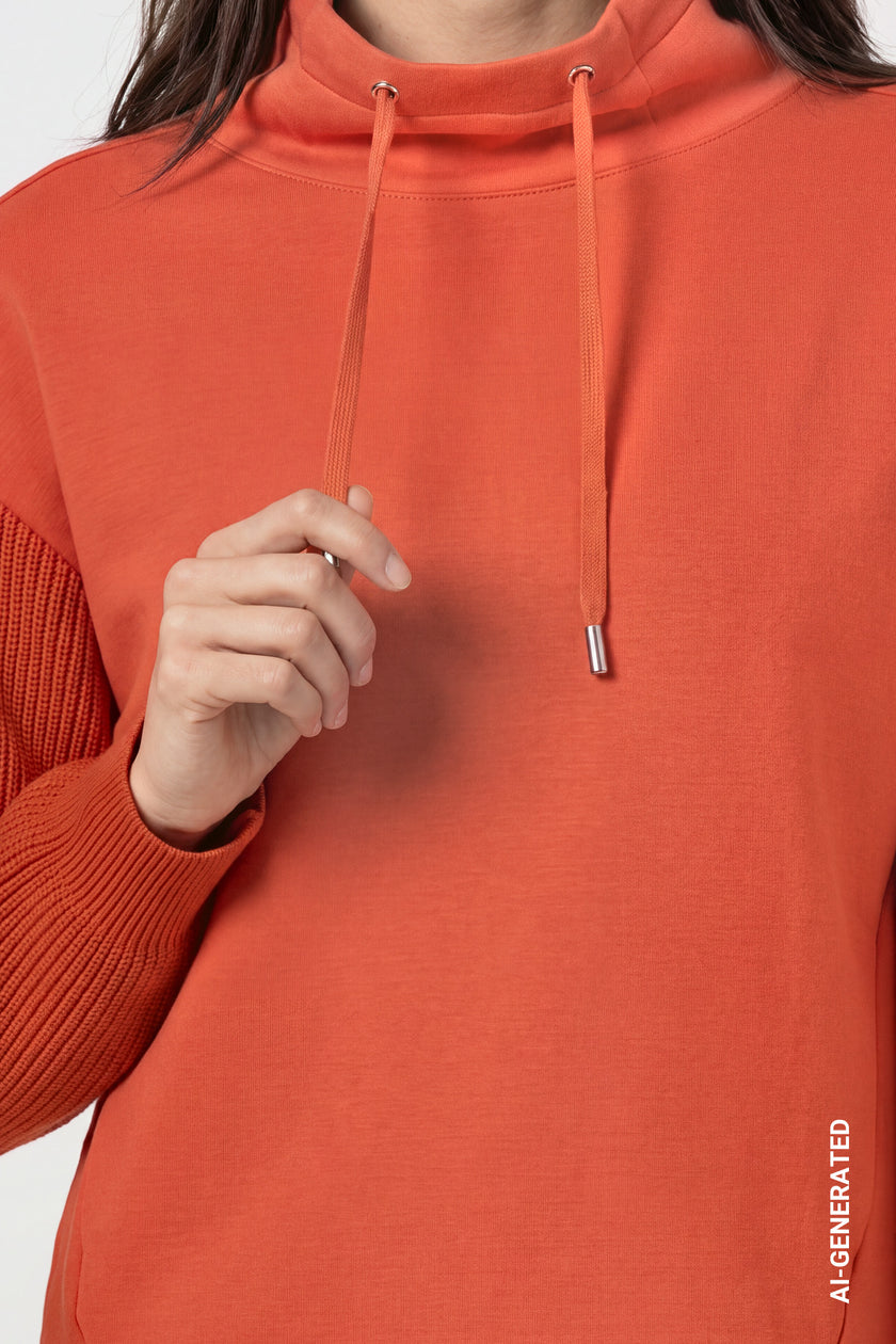 Sweatshirt -Strickärmel - Casual