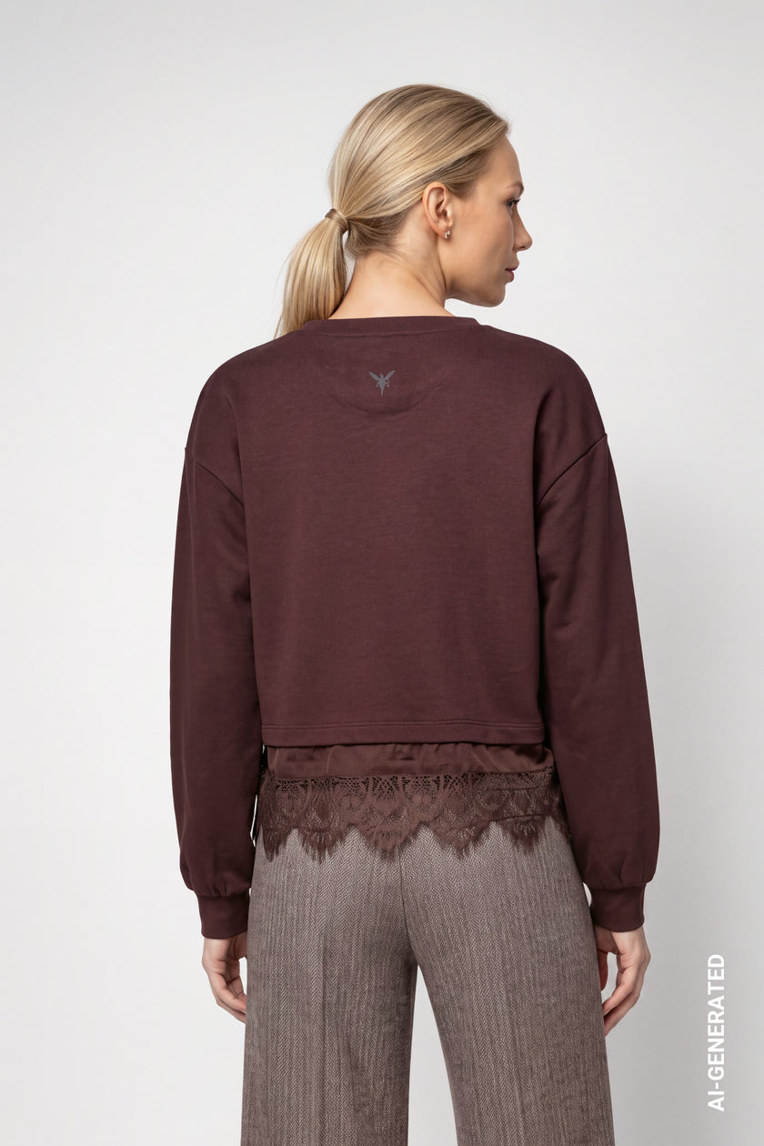 Sweatshirt -Spitzenborte - Casual