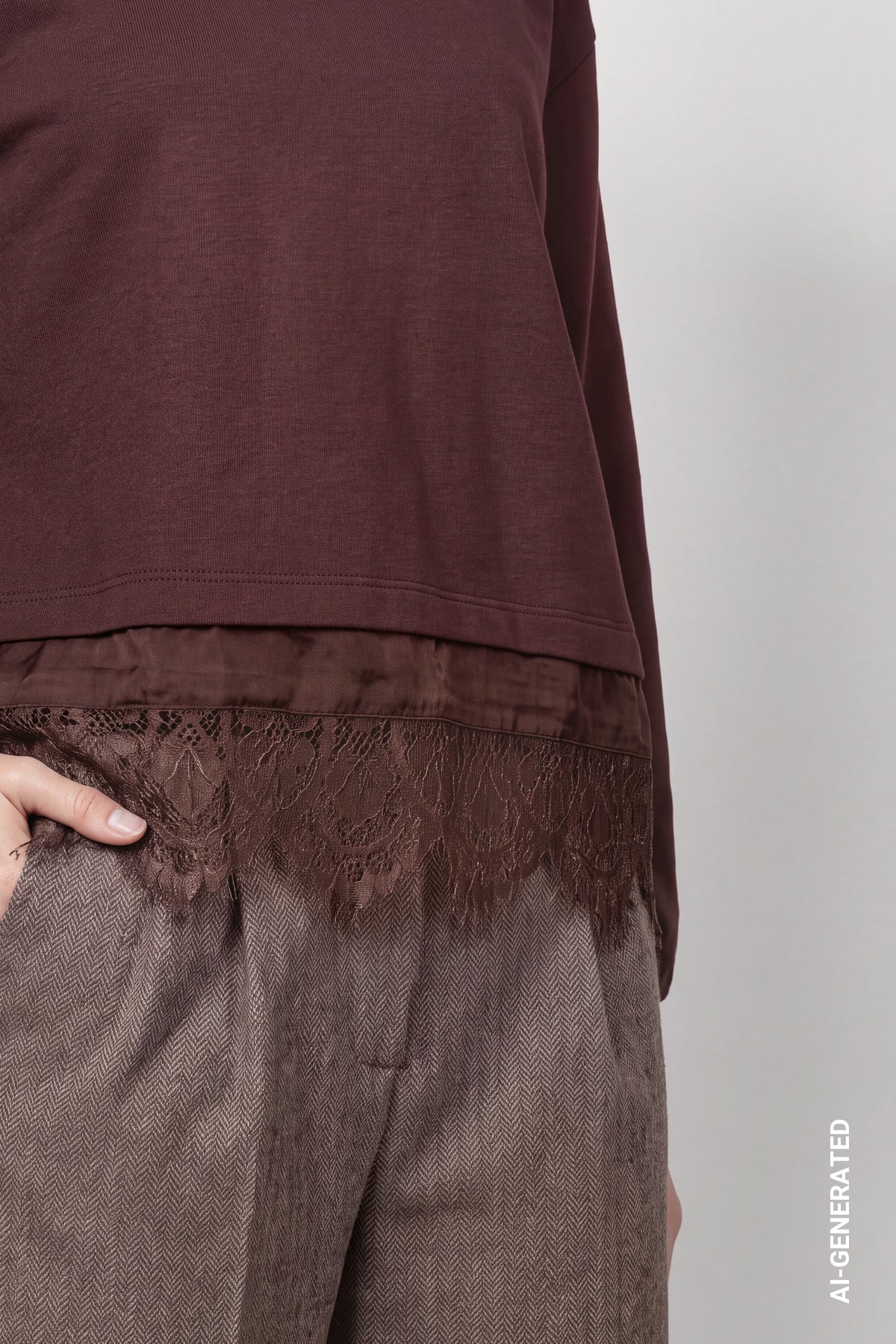 Sweatshirt -Spitzenborte - Casual