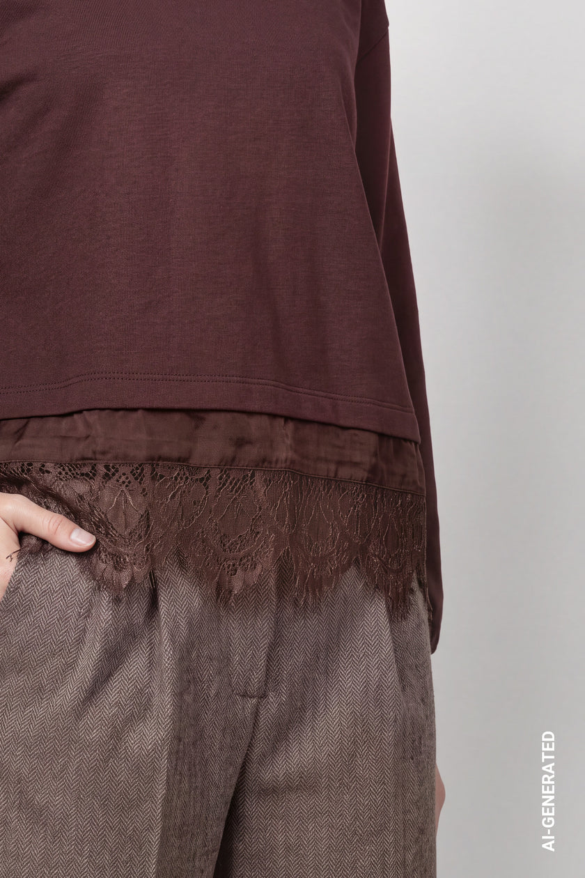 Sweatshirt -Spitzenborte - Casual
