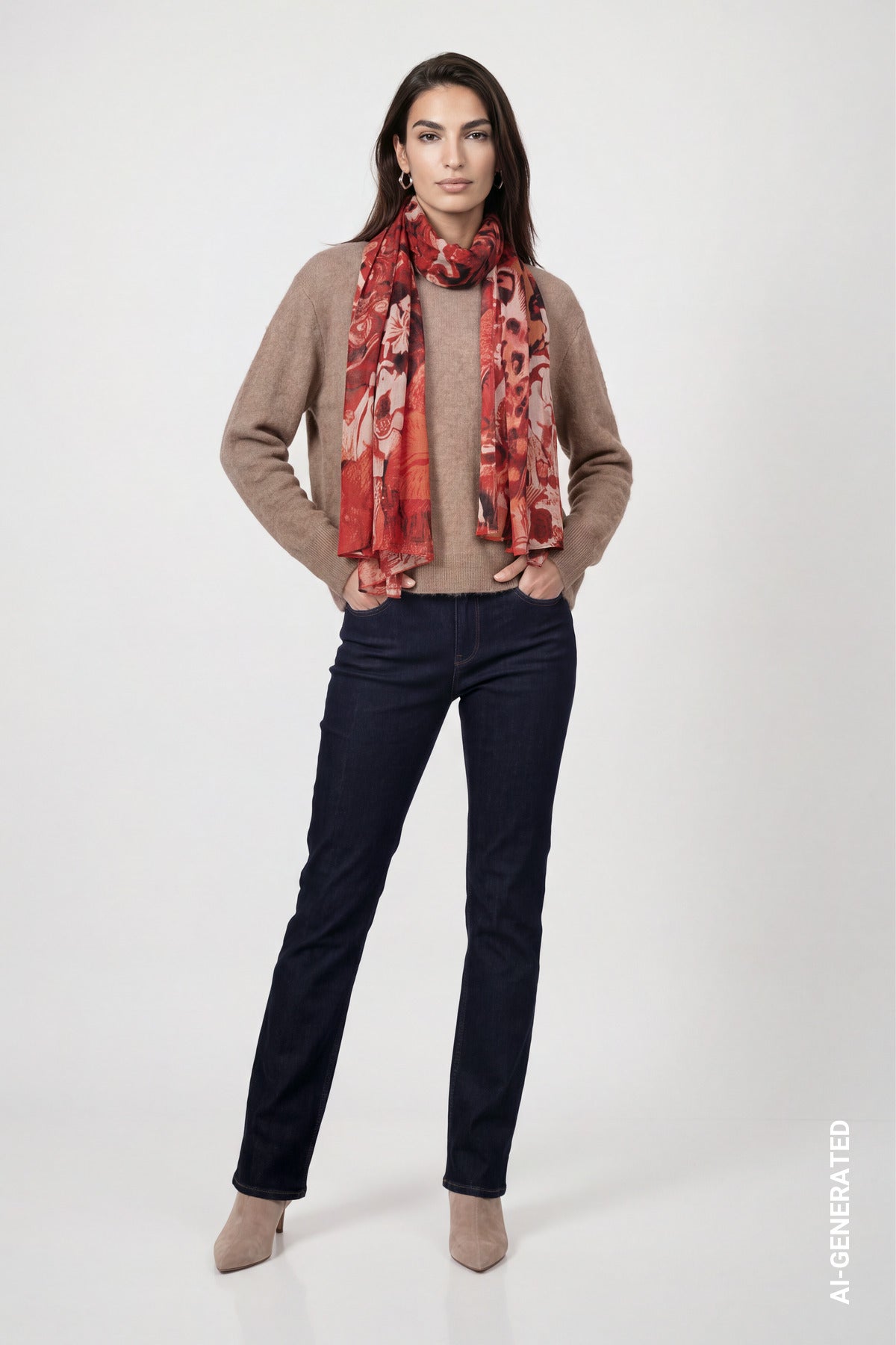 Schal - Leo-Blumenmuster - Casual