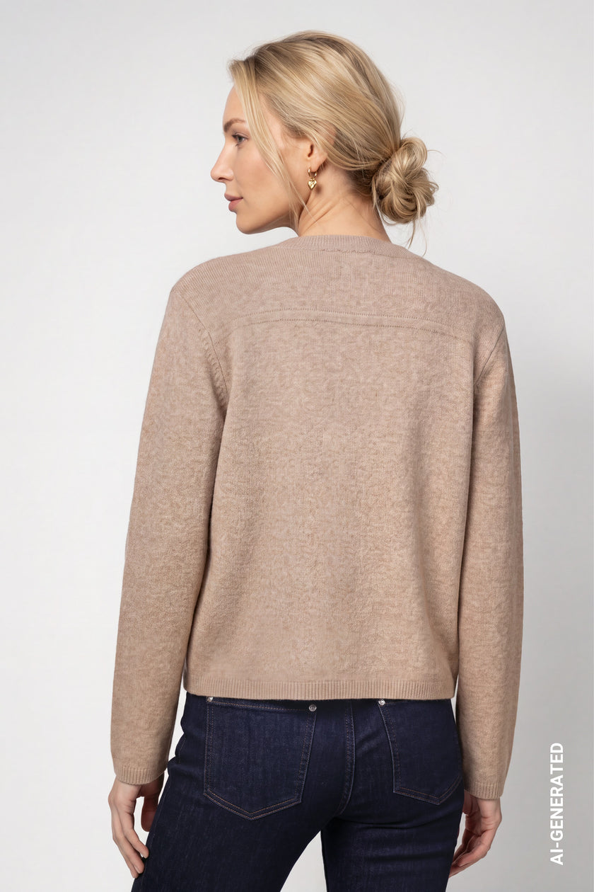 Strickjacke - Seitentaschen - Casual