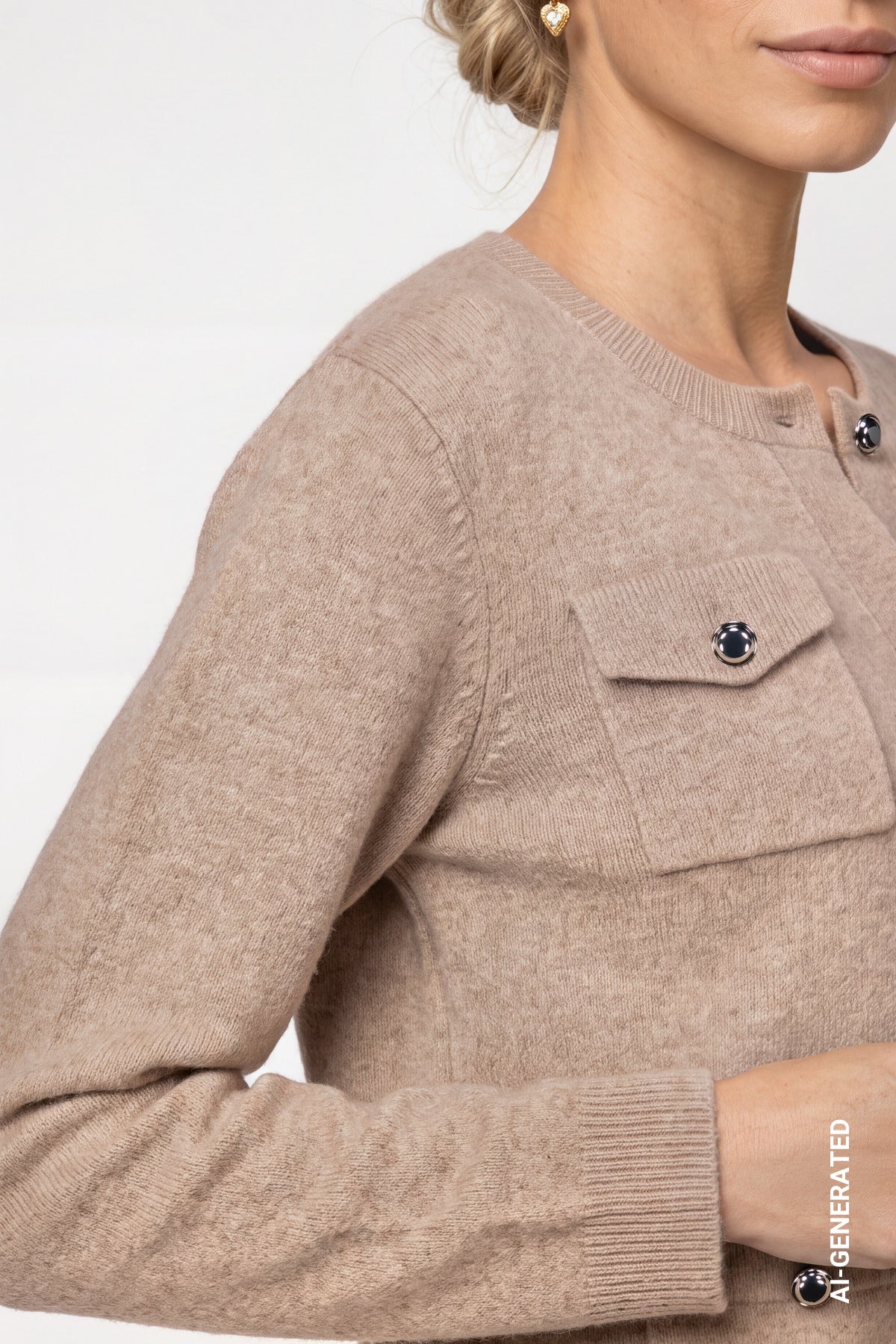 Strickjacke - Seitentaschen - Casual