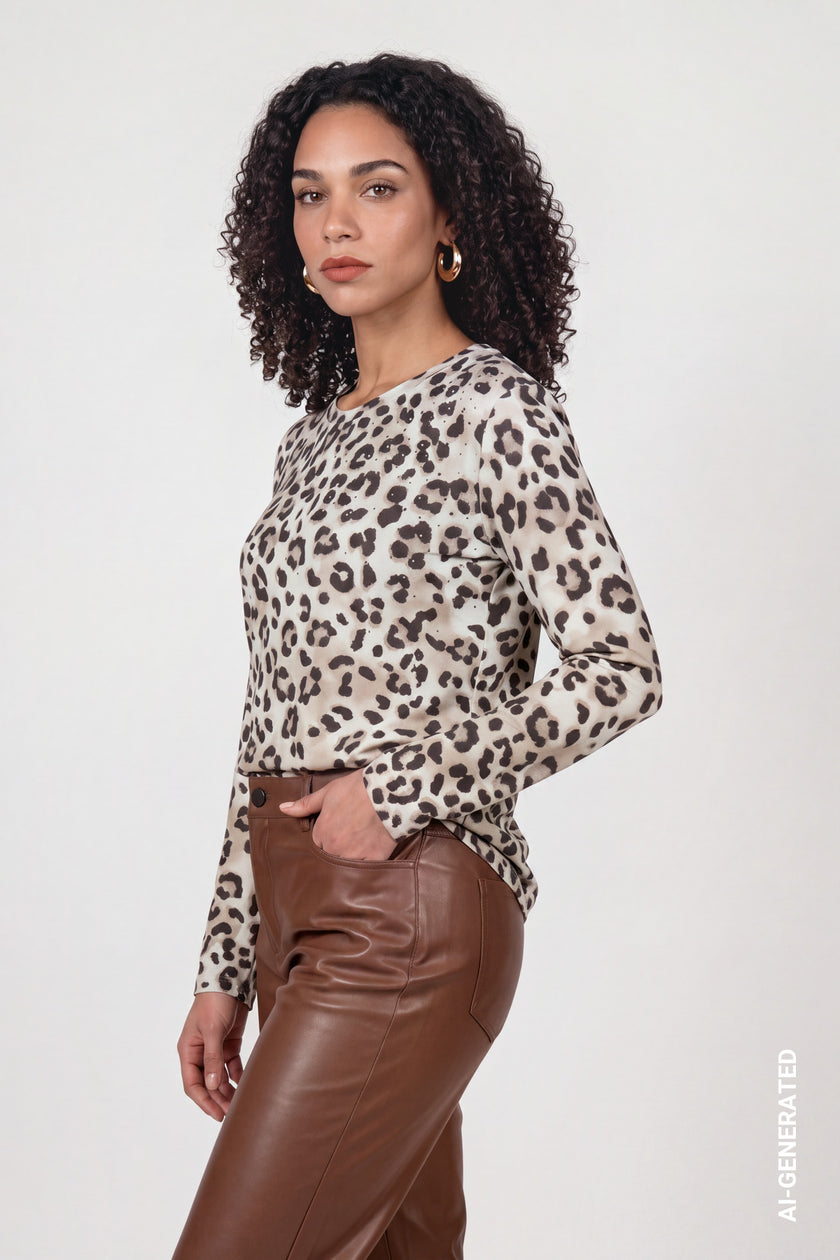 ONLINE EXKLUSIV - Langarmshirt - Animalprint - Casual