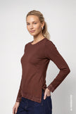 Langarmshirt - Spitzenborte - Casual