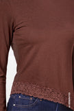 Langarmshirt - Spitzenborte - Casual