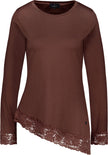 Langarmshirt - Spitzenborte - Casual