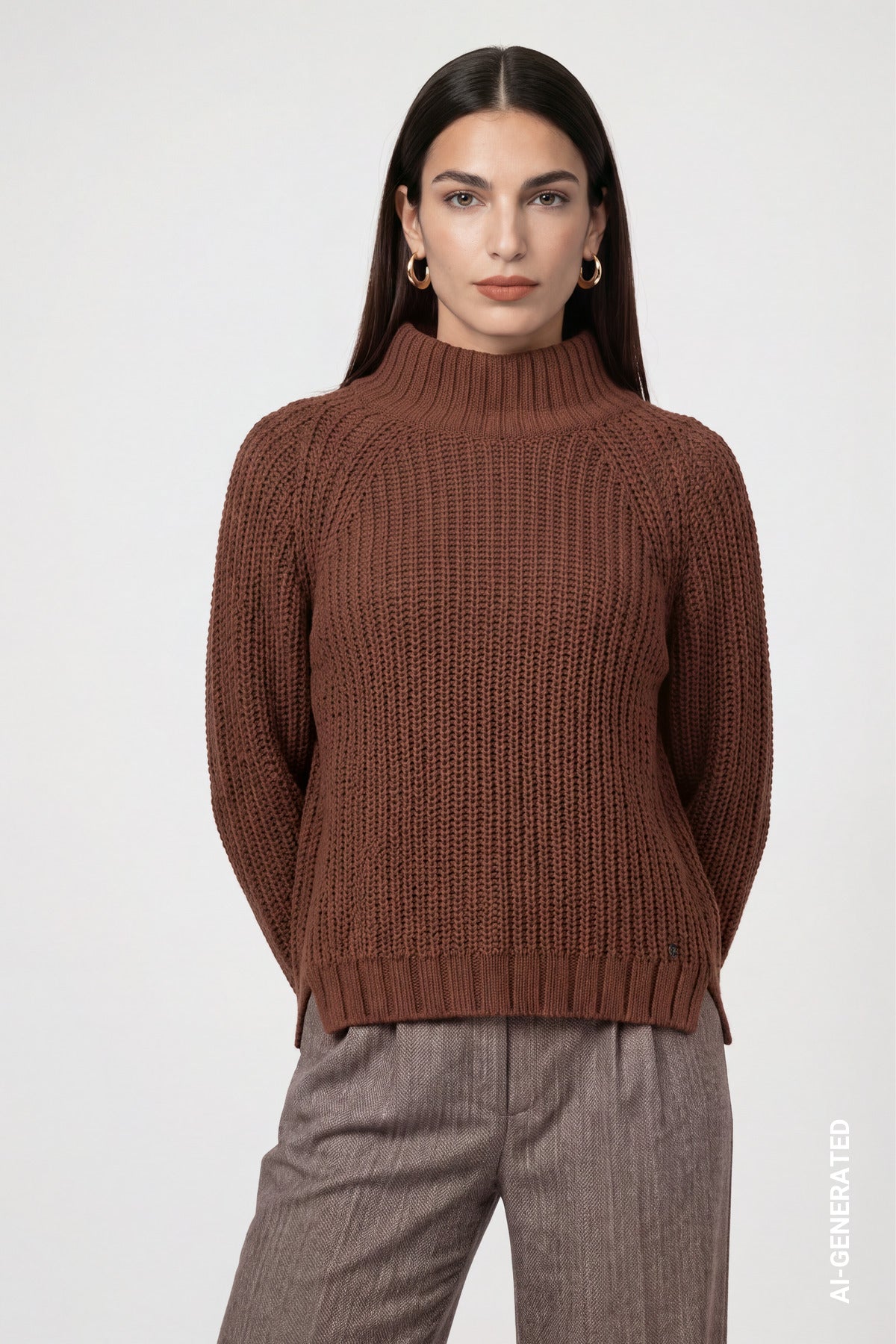 Strickpullover - Stehkragen