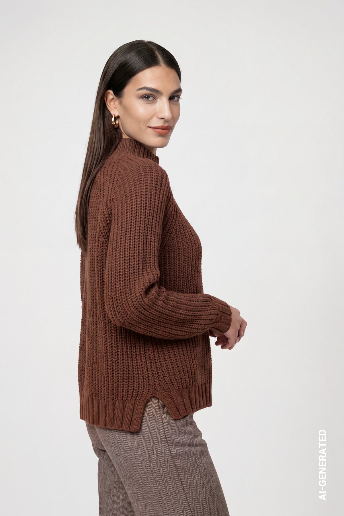 Strickpullover - Stehkragen