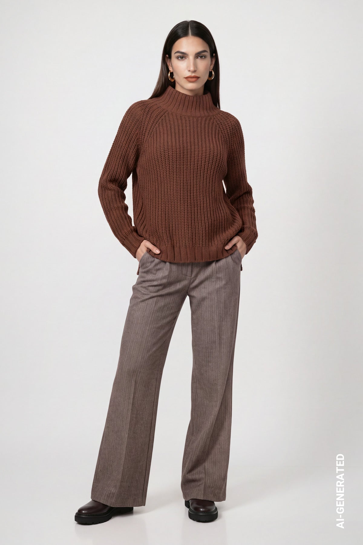 Strickpullover - Stehkragen