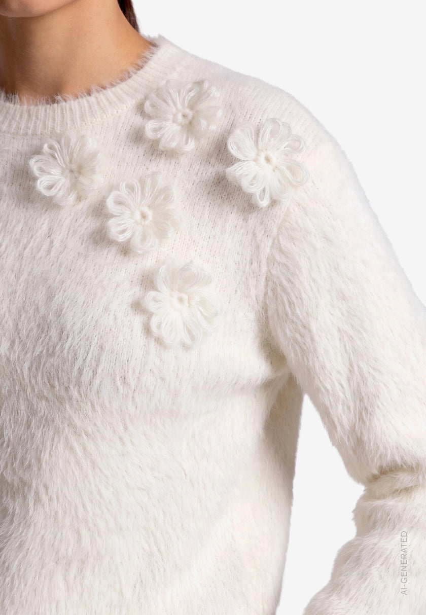Pullover - 3D Blumen