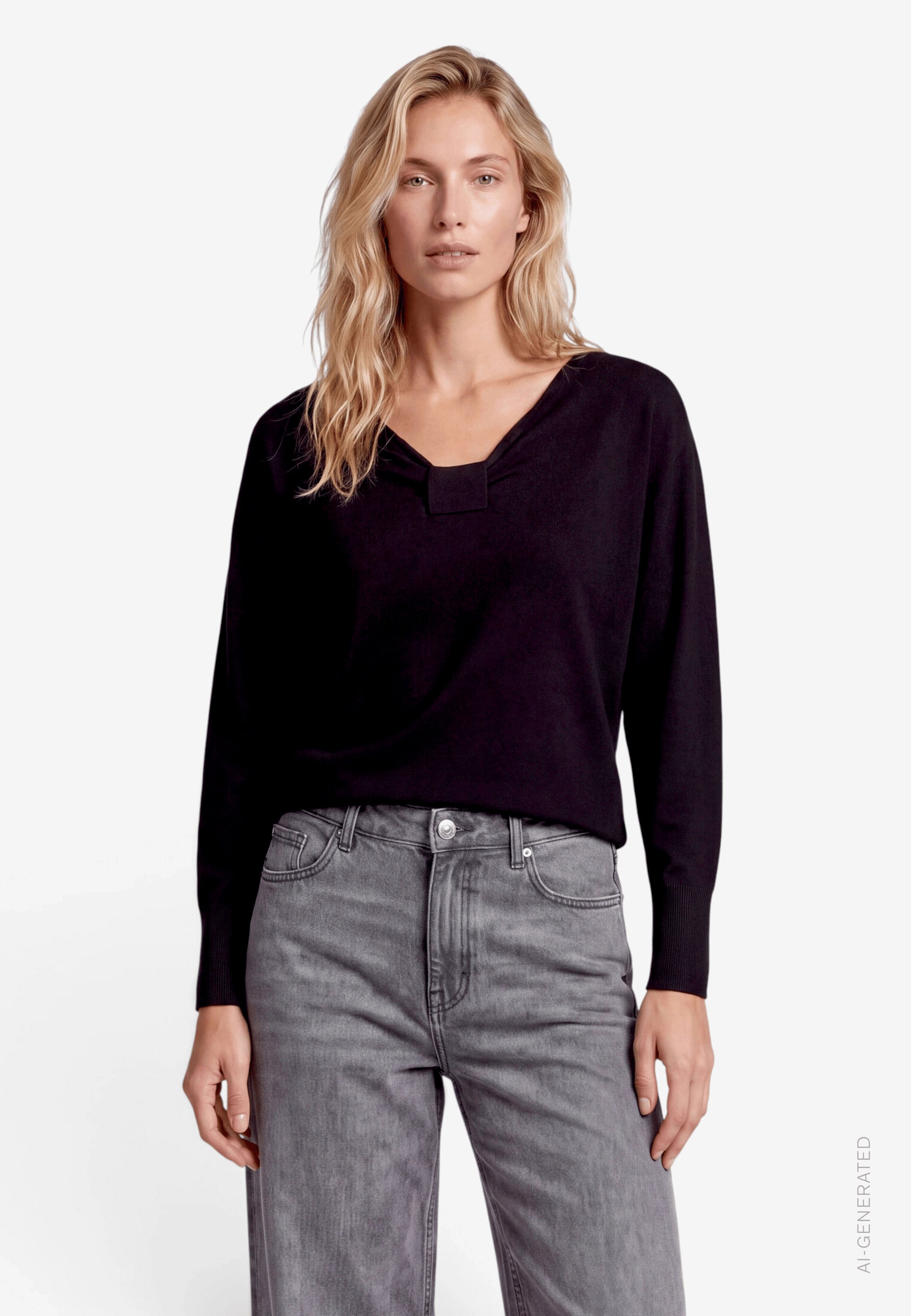 Strickpullover  - Raffung