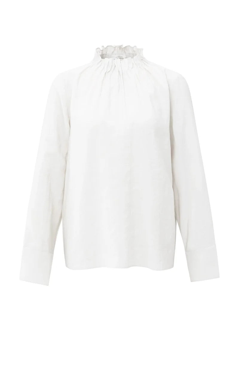 Bluse - Plisseekragen
