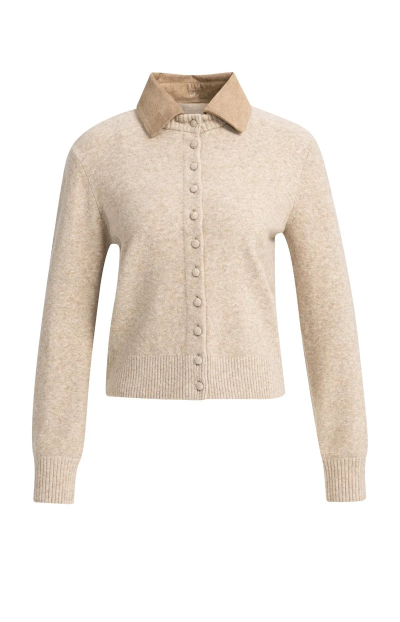 Strickjacke - abnehmbarer Kragen