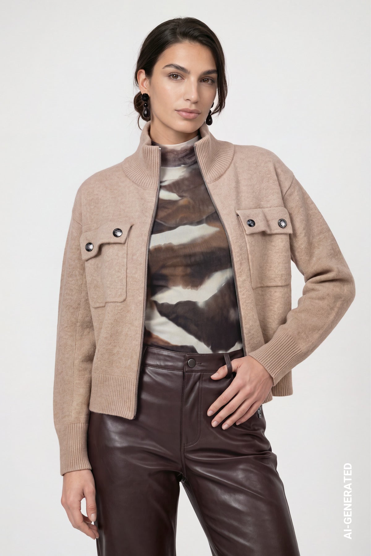 Strickjacke - Pattentaschen